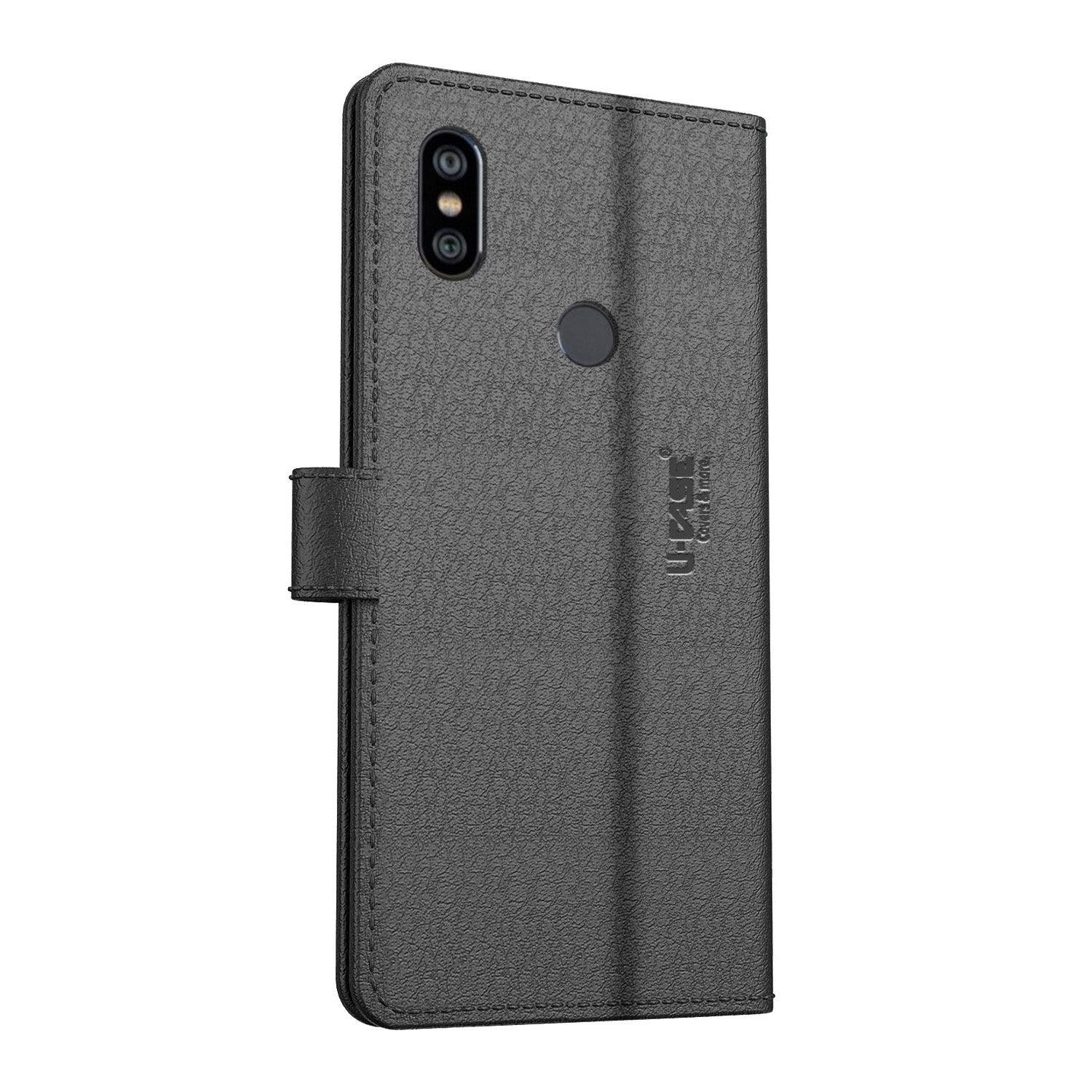 U-CASE Magnetic Flip Cover for Xiaomi Redmi 6 Pro / Xiaomi Redmi A2 Lite Vegan Foldable Stand & Pocket Magnetic Closure - Aibex