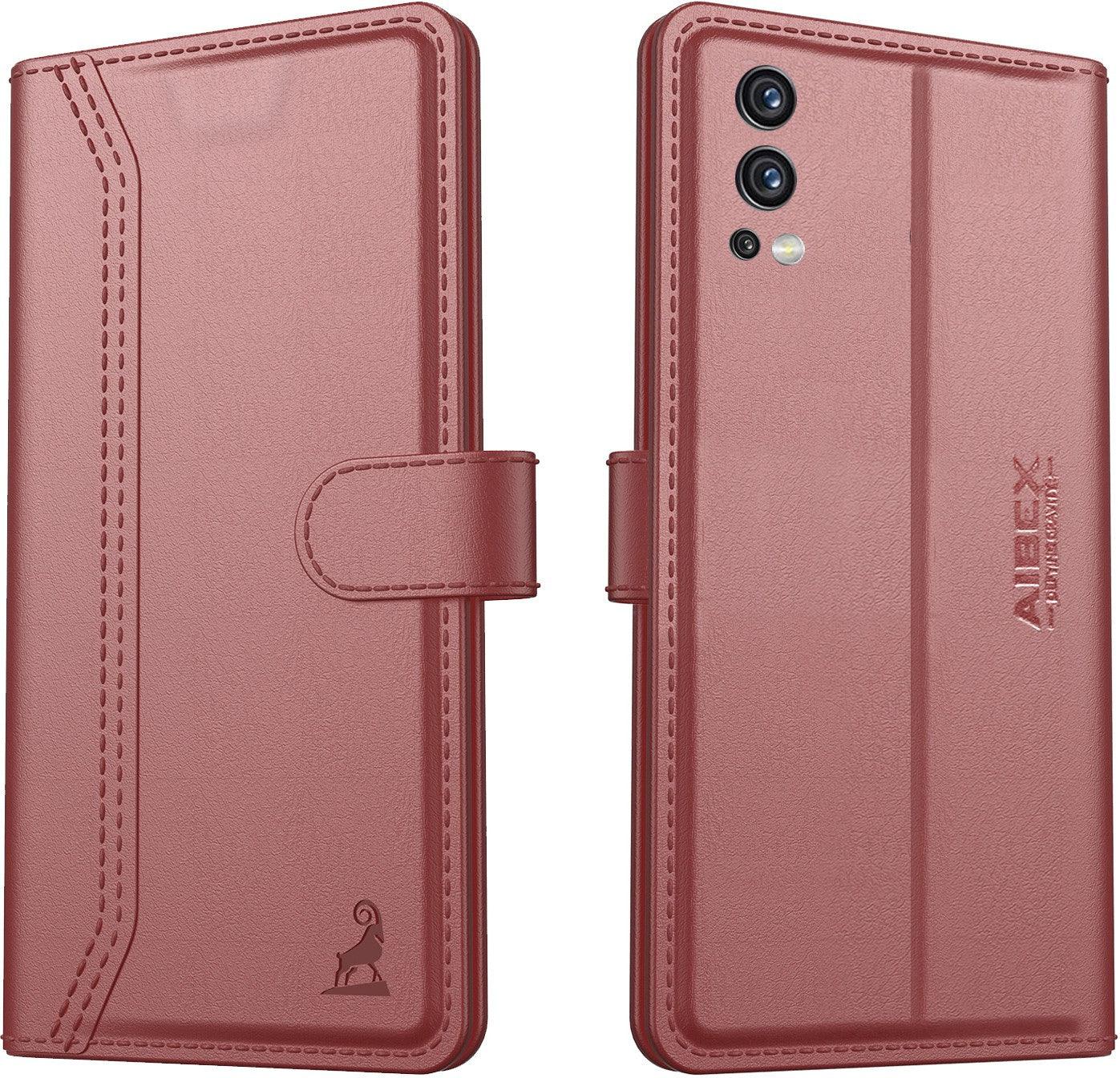 OnePlus Nord 2 5G Aibex PU Leather Flip Cover Foldable Stand & Pocket Magnetic Closure - Aibex