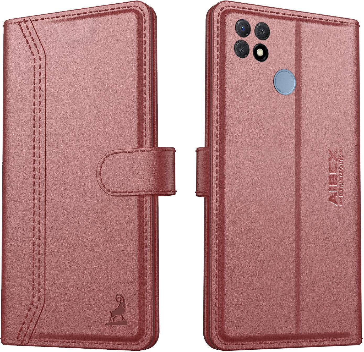 Oppo A15/Oppo A15s Aibex PU Leather Flip Cover Foldable Stand & Pocket Magnetic Closure - Aibex