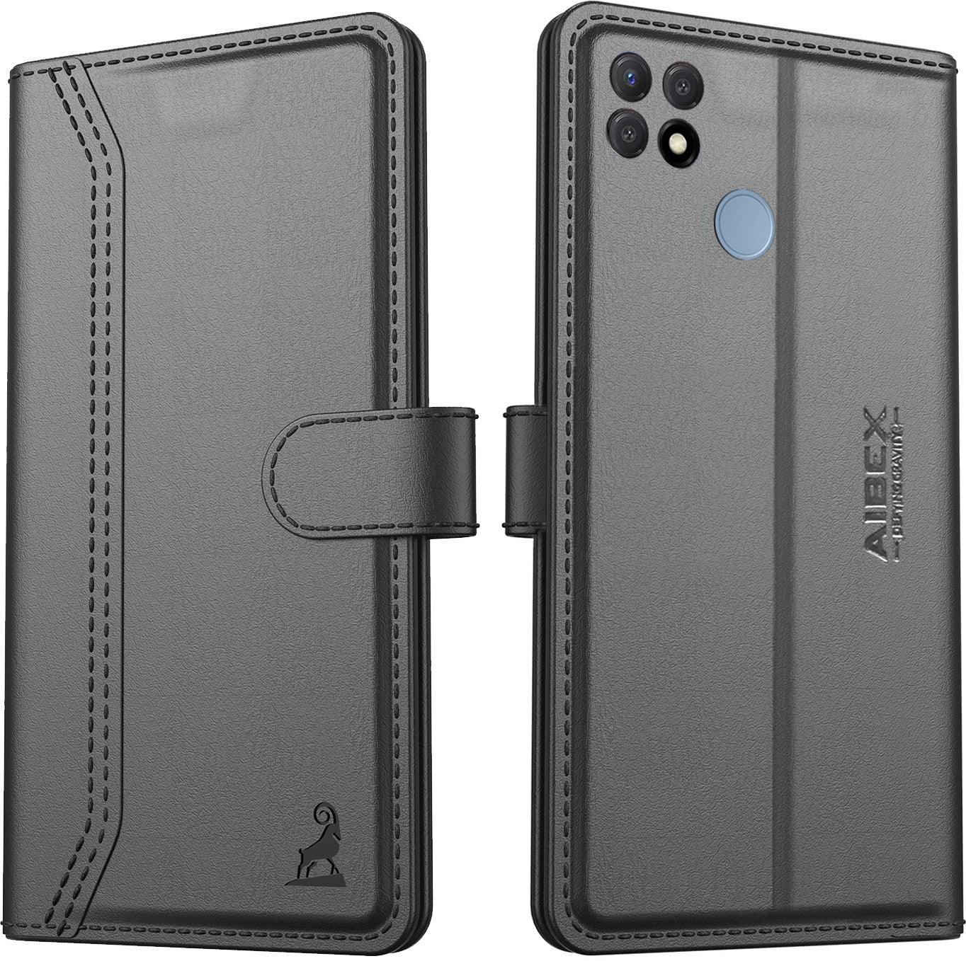 Oppo A15/Oppo A15s Aibex PU Leather Flip Cover Foldable Stand & Pocket Magnetic Closure - Aibex