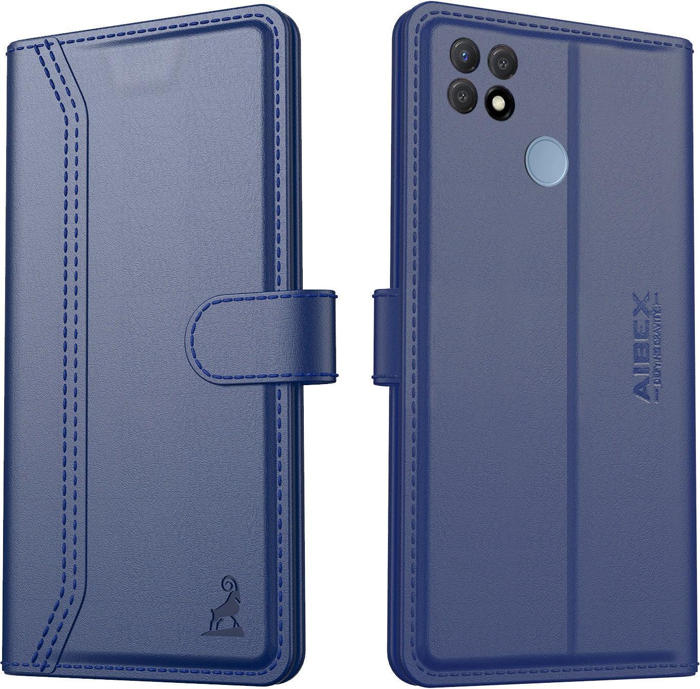 Oppo A15/Oppo A15s Aibex PU Leather Flip Cover Foldable Stand & Pocket Magnetic Closure - Aibex