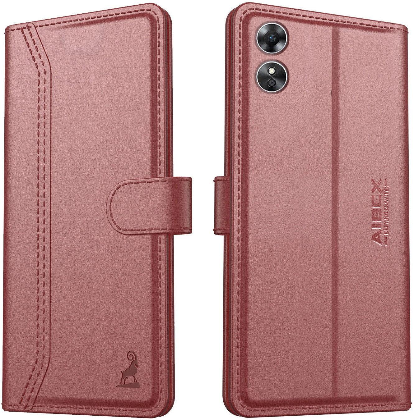 Oppo A17 Aibex PU Leather Flip Cover Foldable Stand & Pocket Magnetic Closure - Aibex