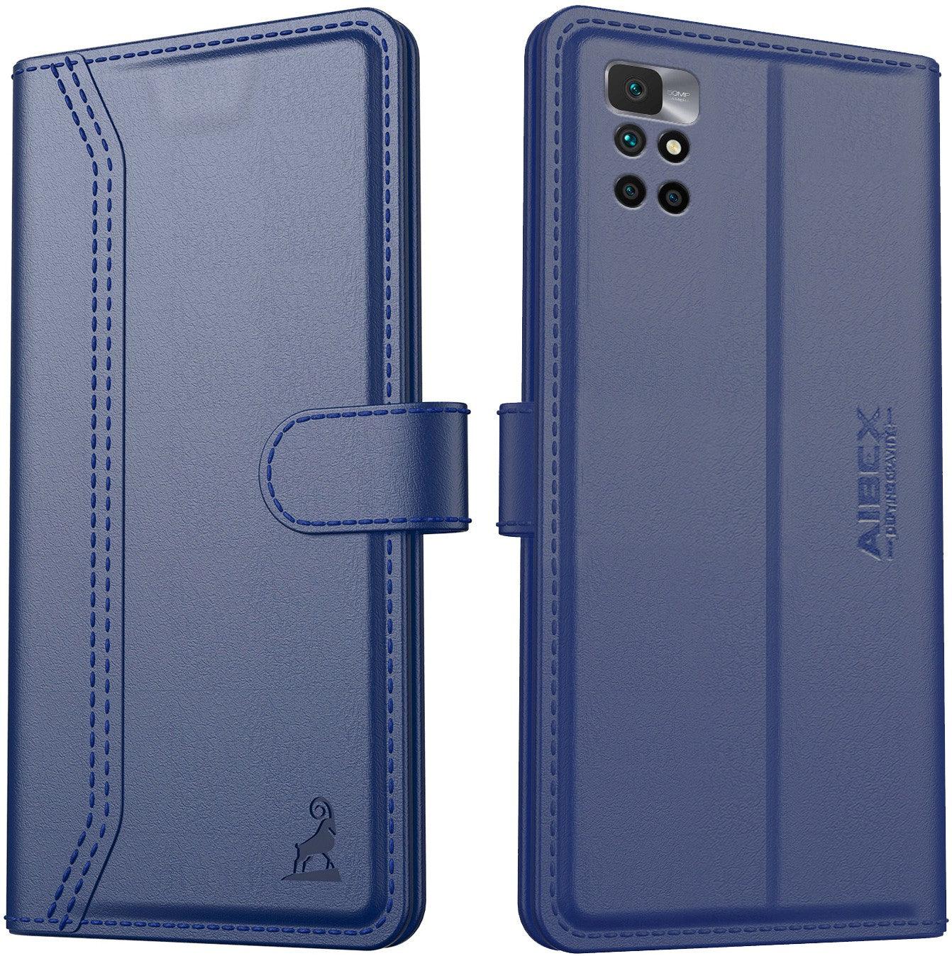 Xiaomi Redmi 10 Prime Aibex PU Leather Flip Cover Foldable Stand & Pocket Magnetic Closure - Aibex