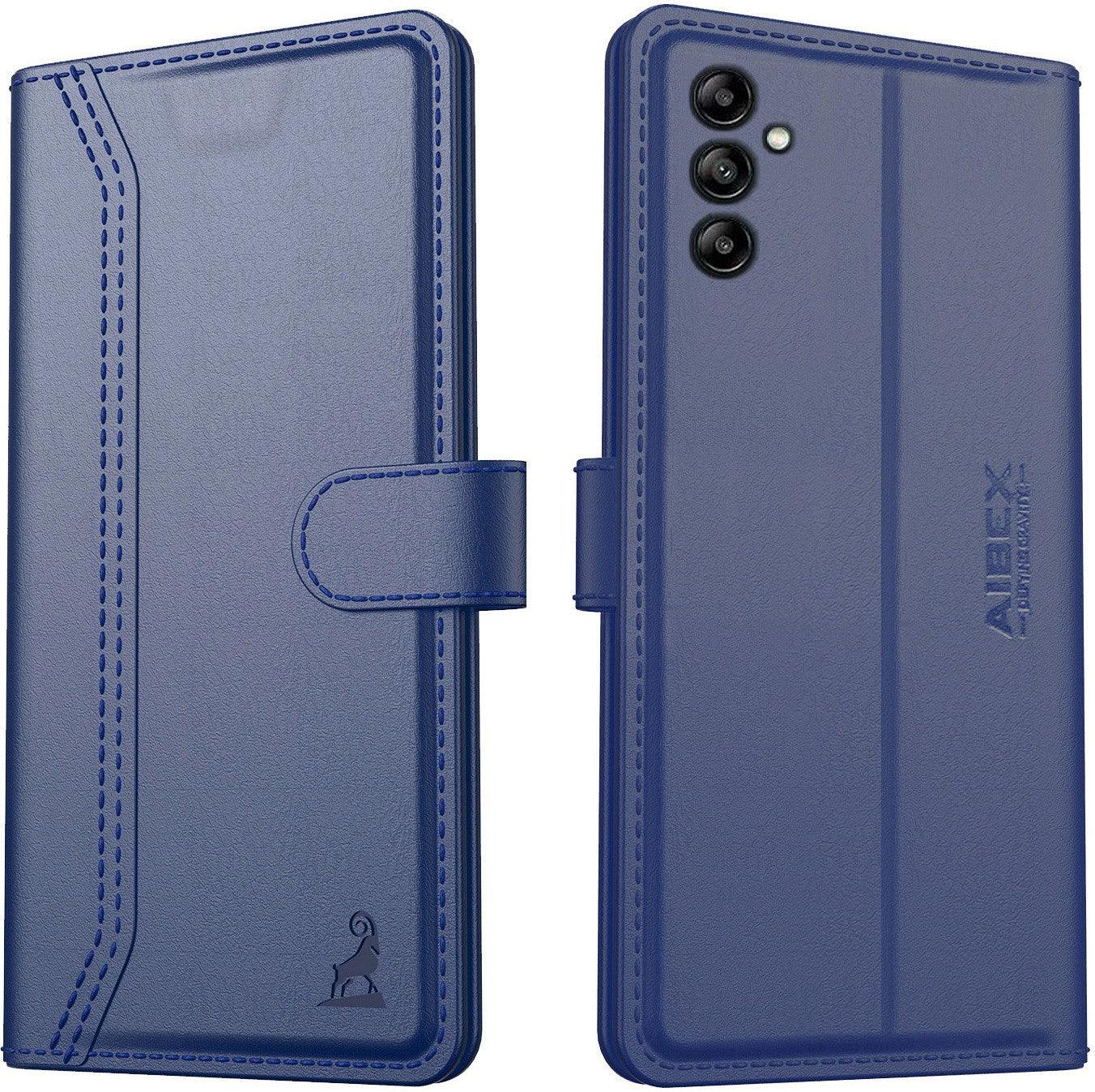 Samsung Galaxy A04S Aibex PU Leather Flip Cover Foldable Stand & Pocket Magnetic Closure - Aibex