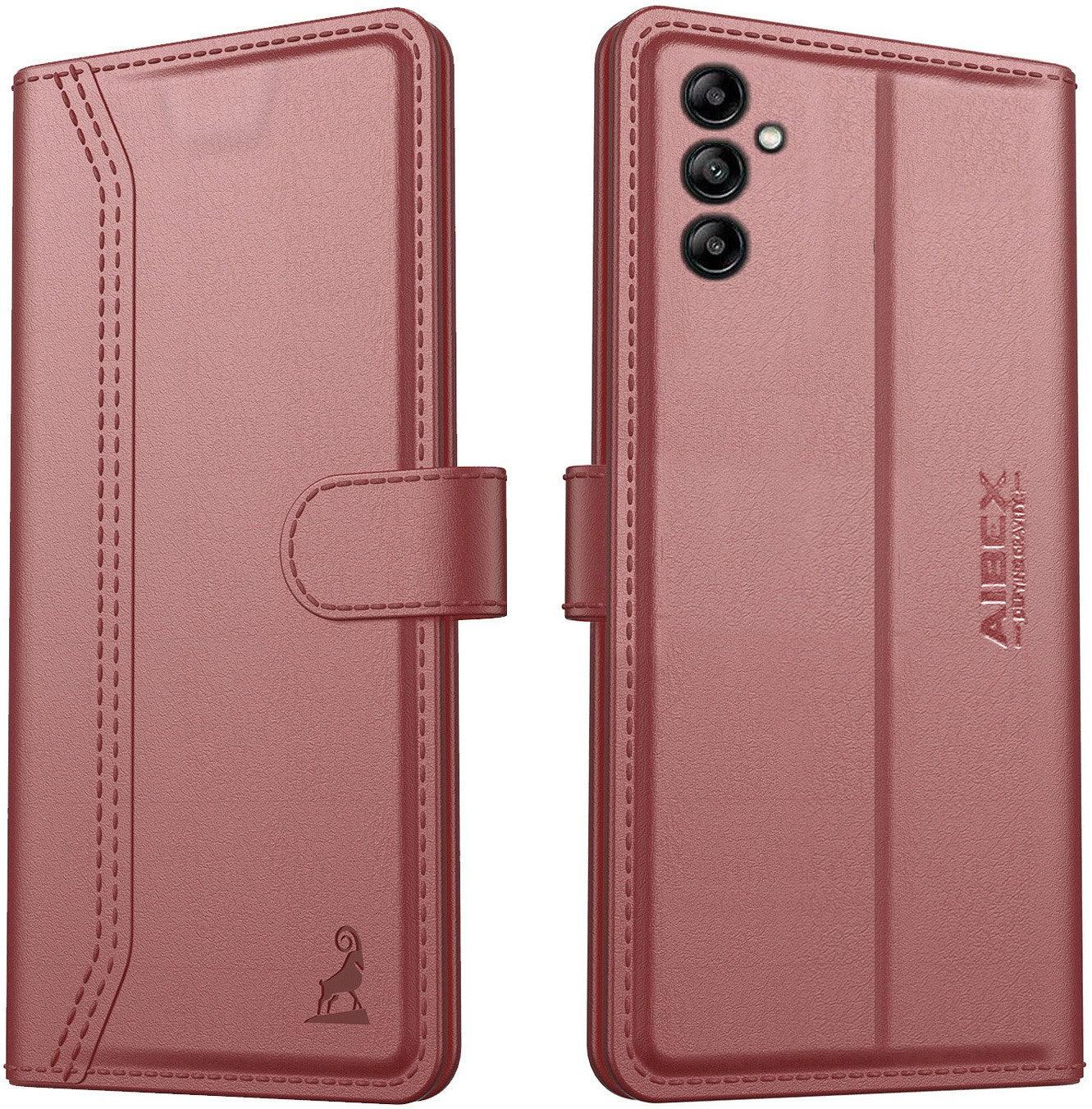Samsung Galaxy A04S Aibex PU Leather Flip Cover Foldable Stand & Pocket Magnetic Closure - Aibex