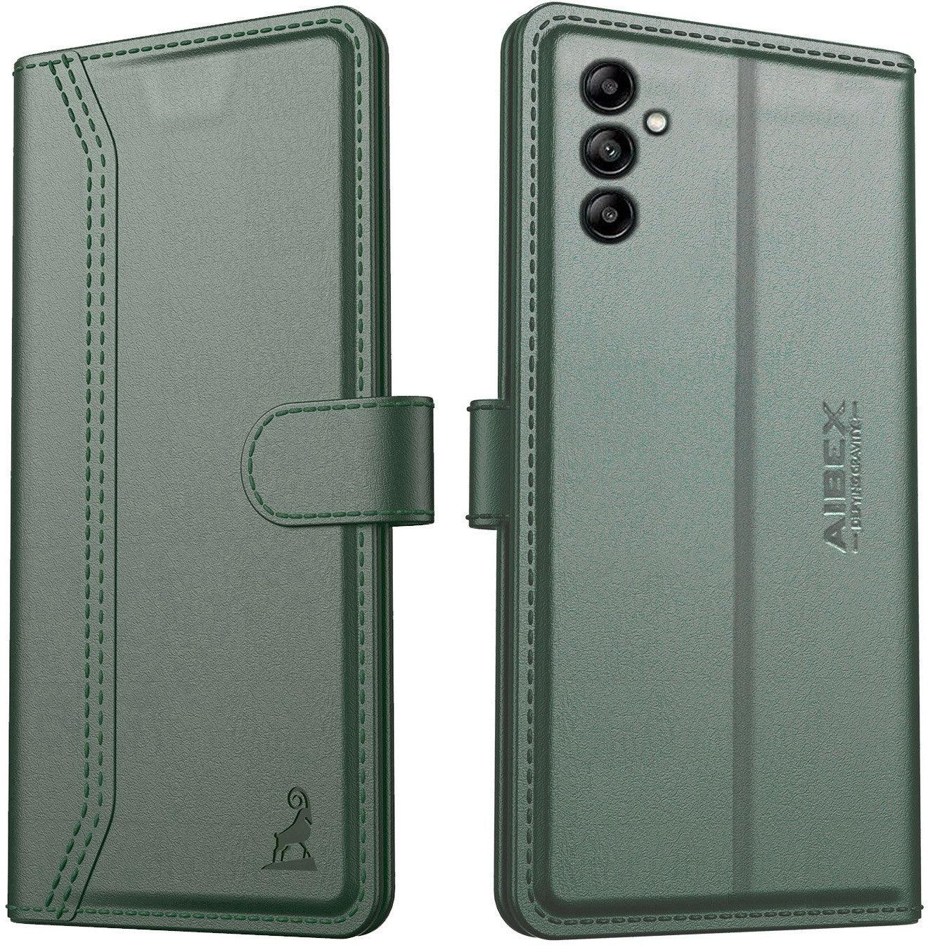 Samsung Galaxy A04S Aibex PU Leather Flip Cover Foldable Stand & Pocket Magnetic Closure - Aibex