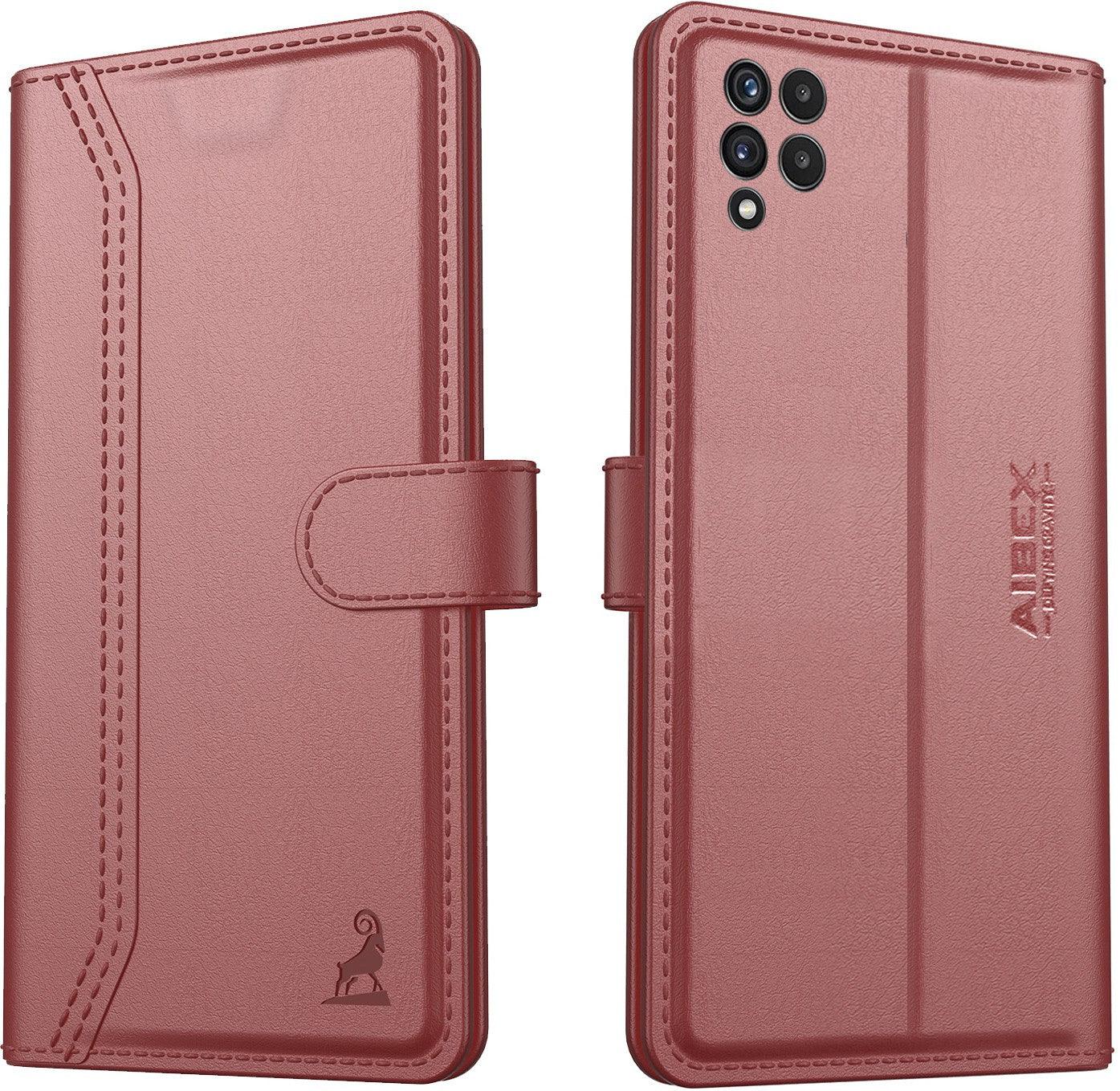 Samsung Galaxy A22 5G Aibex PU Leather Flip Cover Foldable Stand & Pocket Magnetic Closure - Aibex