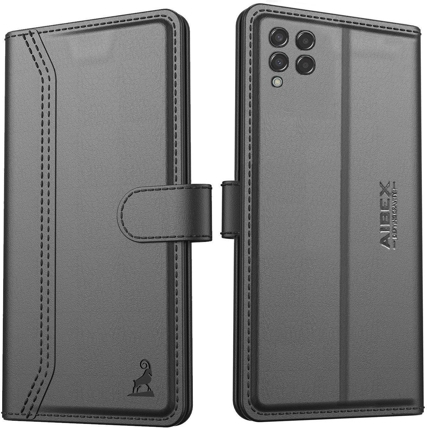 Samsung Galaxy M33 5G Aibex PU Leather Flip Cover Foldable Stand & Pocket Magnetic Closure - Aibex
