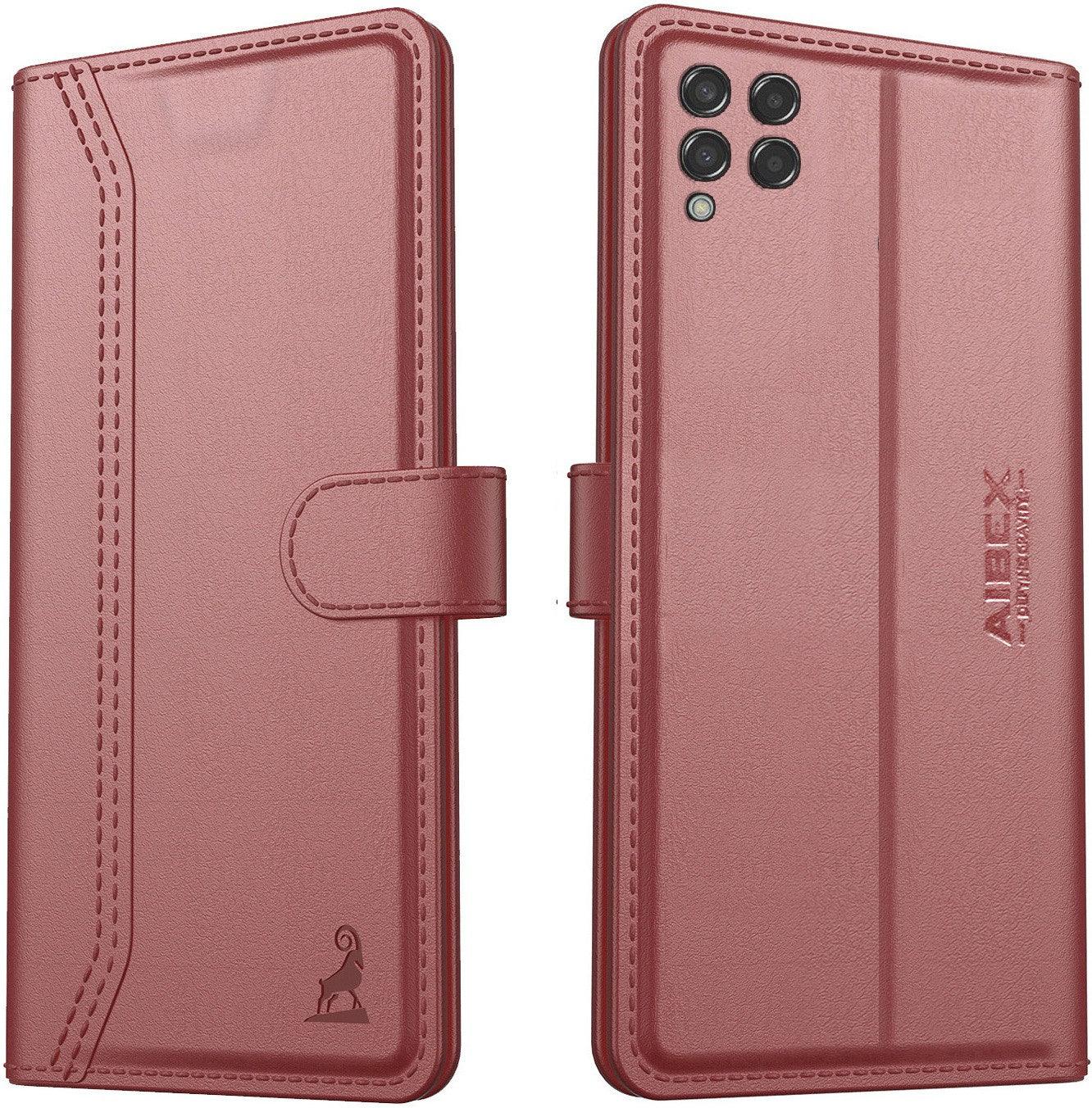 Samsung Galaxy M33 5G Aibex PU Leather Flip Cover Foldable Stand & Pocket Magnetic Closure - Aibex
