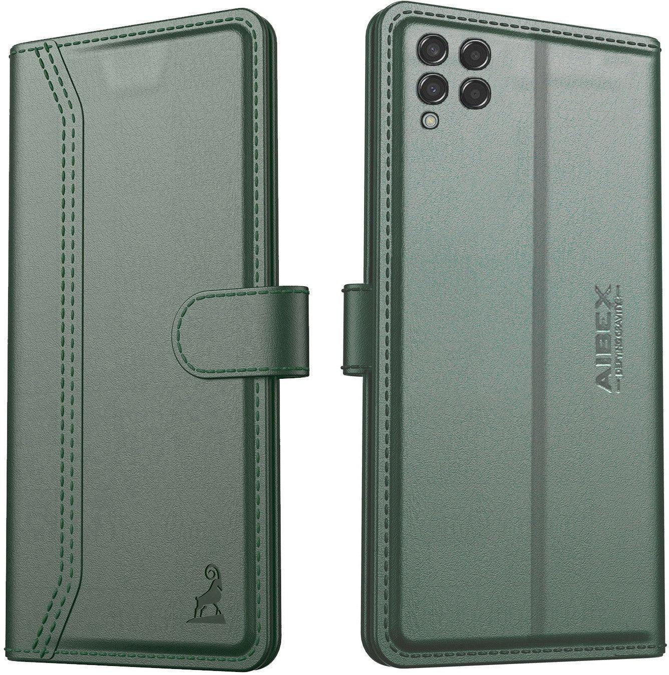 Samsung Galaxy M33 5G Aibex PU Leather Flip Cover Foldable Stand & Pocket Magnetic Closure - Aibex