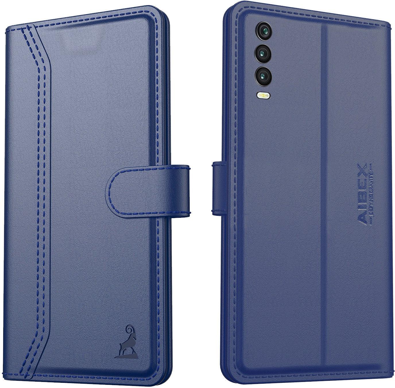 Vivo Y17 / Y12 / Y15 / U10 Aibex PU Leather Flip Cover Foldable Stand & Pocket Magnetic Closure - Aibex