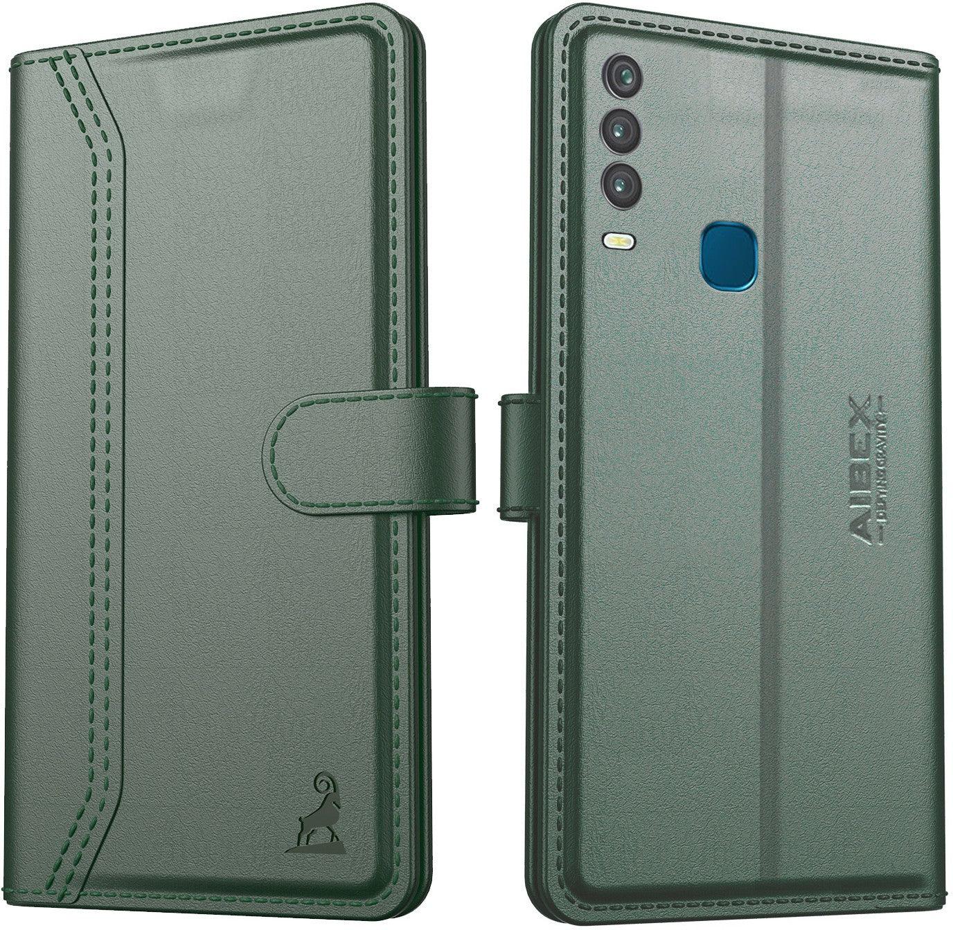 Vivo Y17 / Y12 / Y15 / U10 Aibex PU Leather Flip Cover Foldable Stand & Pocket Magnetic Closure - Aibex