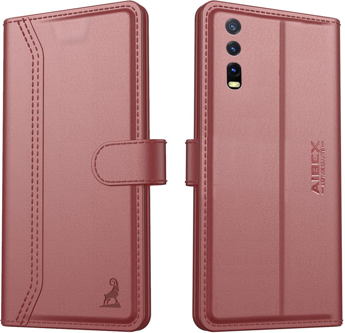 Vivo Y20 Aibex PU Leather Flip Cover Foldable Stand & Pocket Magnetic Closure - Aibex