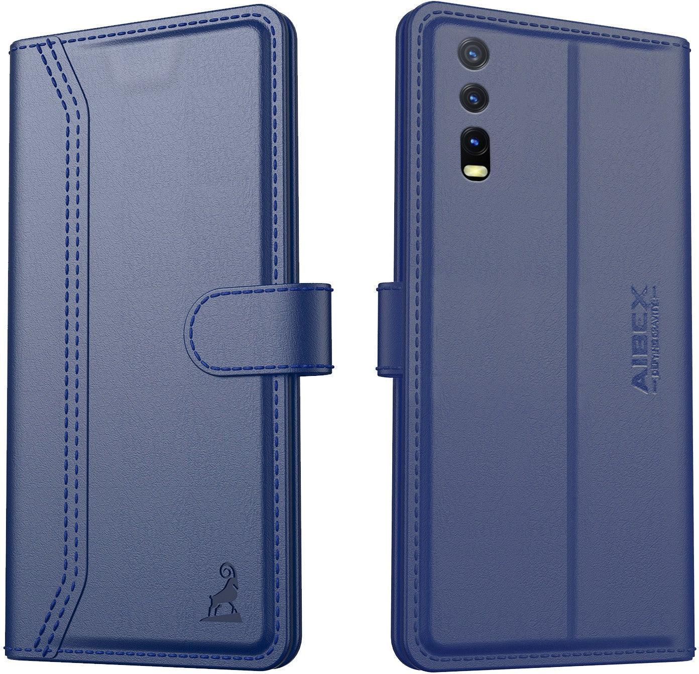 Vivo Y20 Aibex PU Leather Flip Cover Foldable Stand & Pocket Magnetic Closure - Aibex