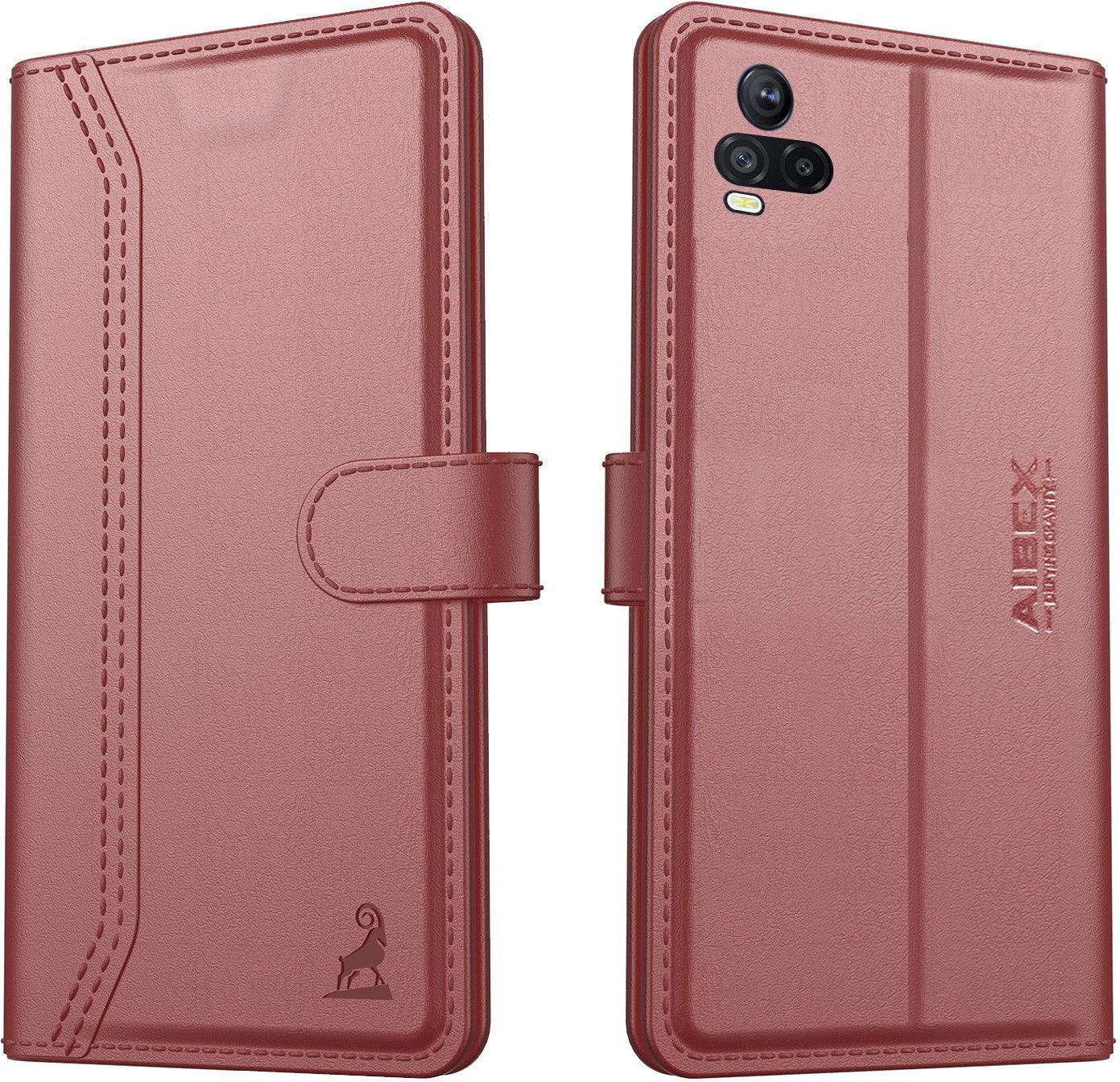 Vivo Y73 Aibex PU Leather Flip Cover Foldable Stand & Pocket Magnetic Closure - Aibex