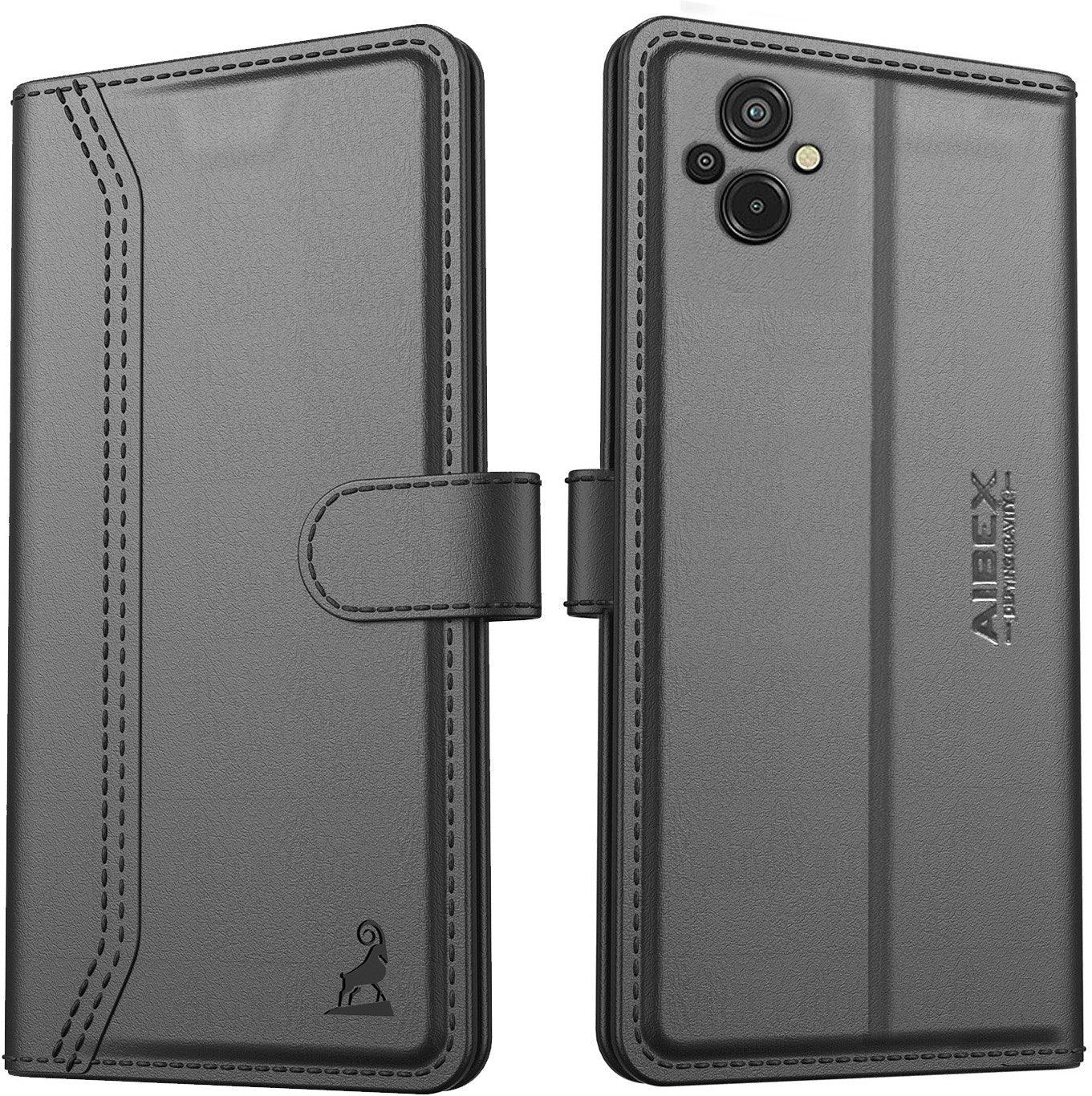 Xiaomi Redmi 11 Prime 4G Aibex PU Leather Flip Cover Foldable Stand & Pocket Magnetic Closure - Aibex