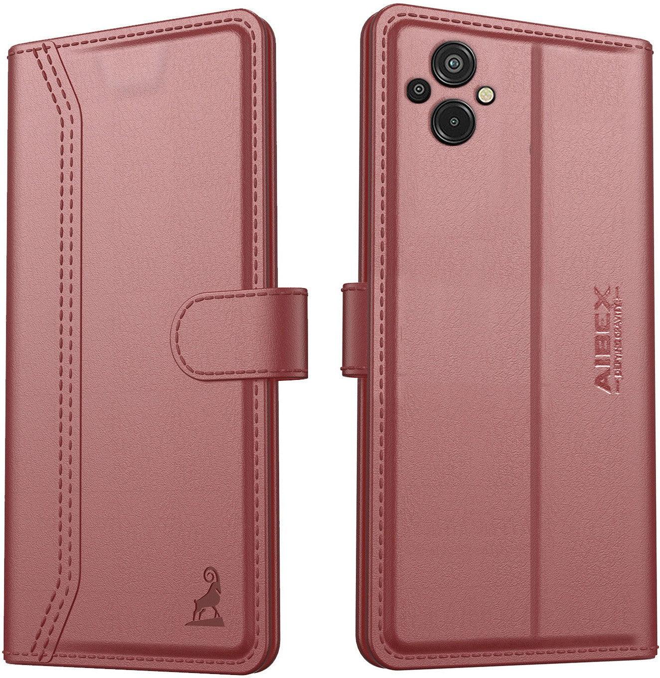 Xiaomi Redmi 11 Prime 4G Aibex PU Leather Flip Cover Foldable Stand & Pocket Magnetic Closure - Aibex