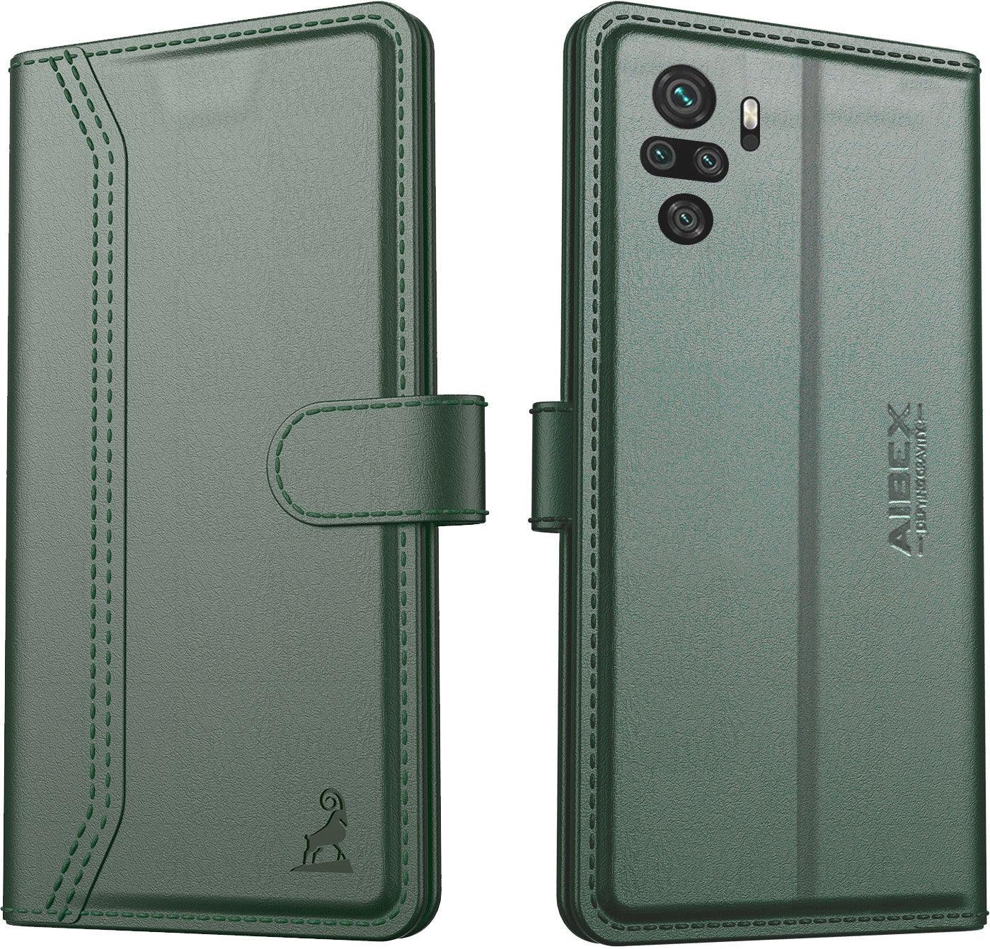 Xiaomi Redmi Note 10 Aibex PU Leather Flip Cover Foldable Stand & Pocket Magnetic Closure - Aibex