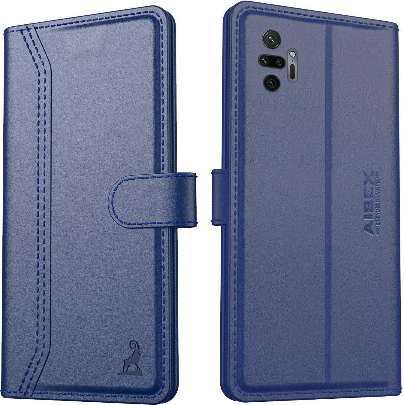 Xiaomi Redmi Note 10 Pro Aibex PU Leather Flip Cover Foldable Stand & Pocket Magnetic Closure - Aibex