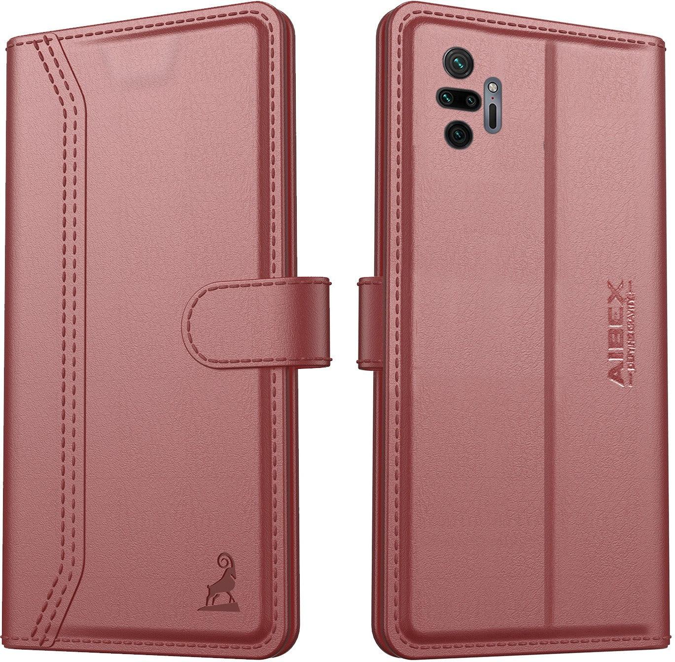 Xiaomi Redmi Note 10 Pro Aibex PU Leather Flip Cover Foldable Stand & Pocket Magnetic Closure - Aibex