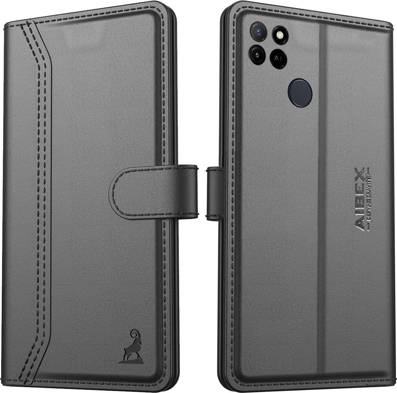 Realme C21Y Aibex PU Leather Flip Cover Foldable Stand & Pocket Magnetic Closure - Aibex