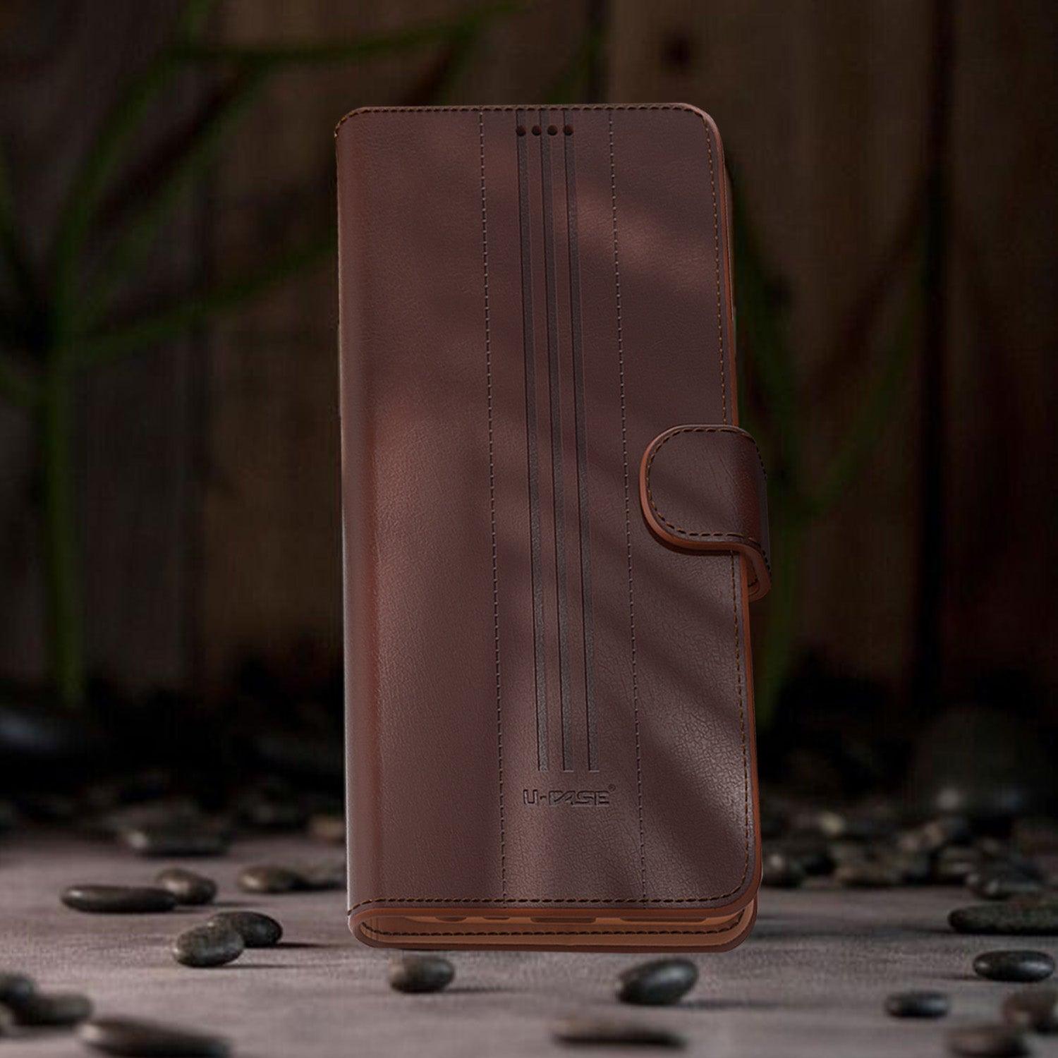 U-CASE Flip Cover for Huawei Honor 9 Lite Vegan Foldable Stand & Pocket Magnetic Closure - Aibex