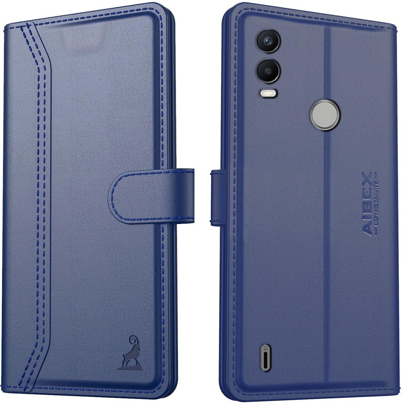 Nokia C21 Plus Aibex PU Leather Flip Cover Foldable Stand & Pocket Magnetic Closure - Aibex