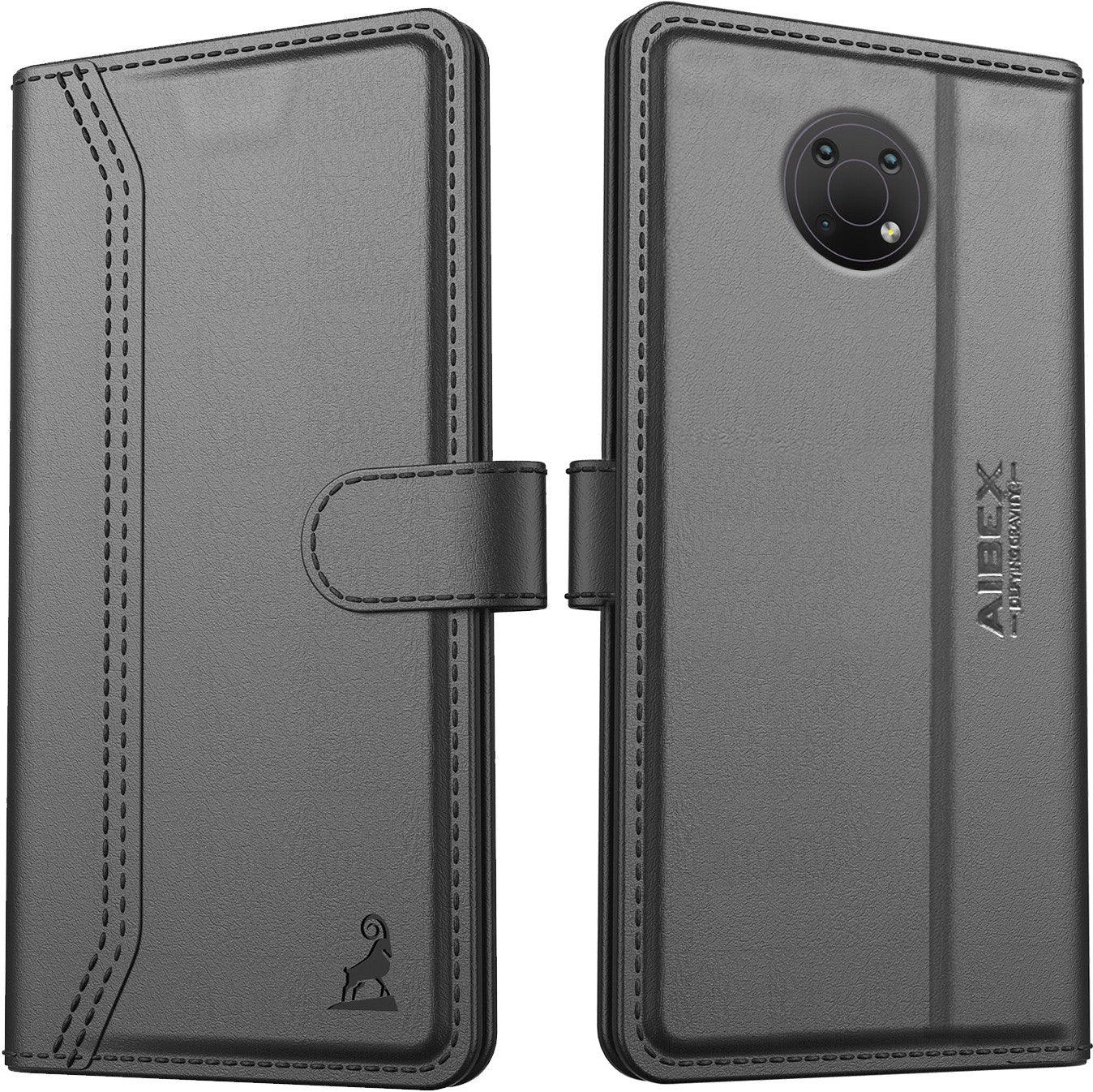 Nokia G10 Aibex PU Leather Flip Cover Foldable Stand & Pocket Magnetic Closure - Aibex