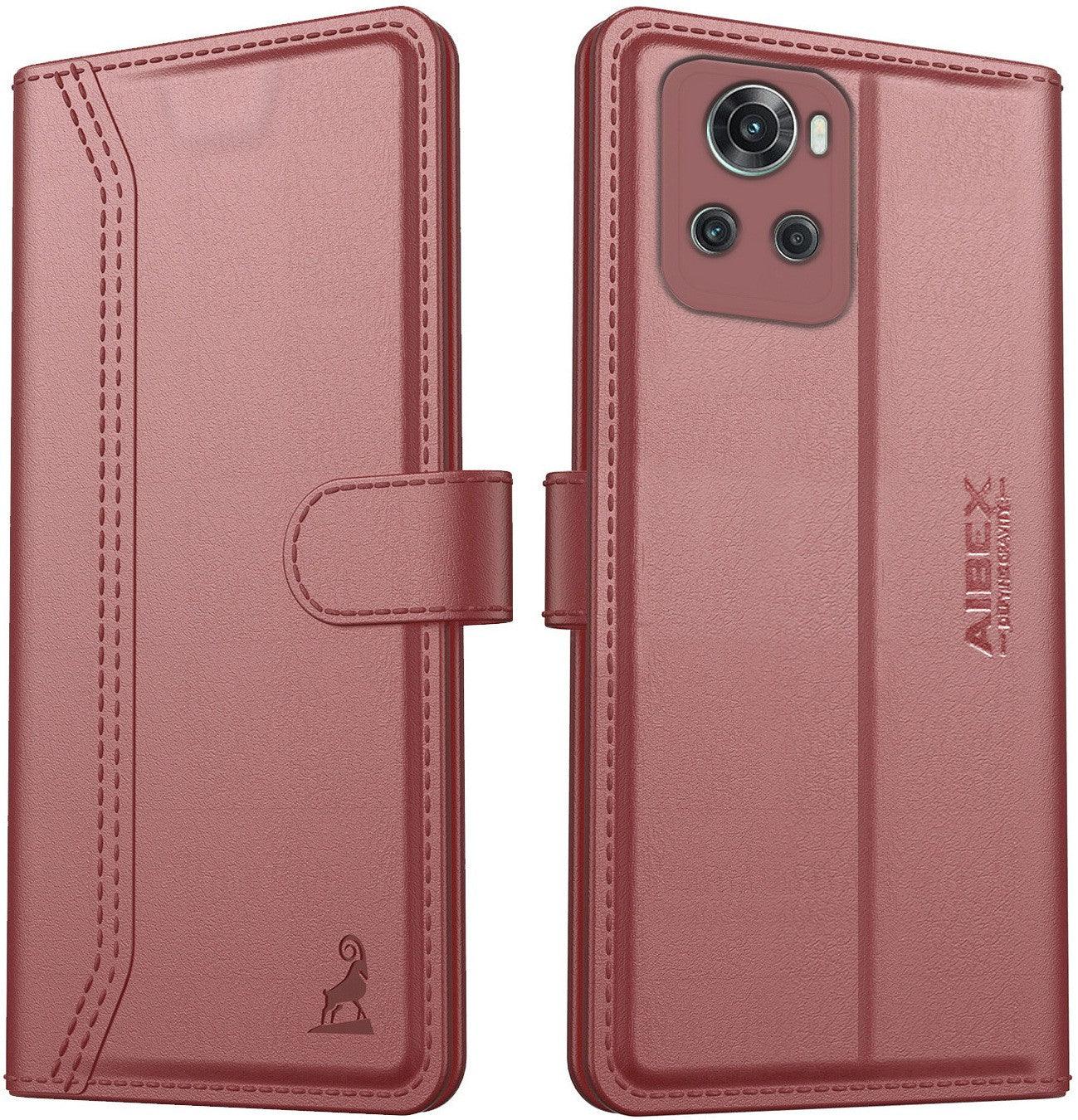 OnePlus 10R 5G Aibex PU Leather Flip Cover Foldable Stand & Pocket Magnetic Closure - Aibex