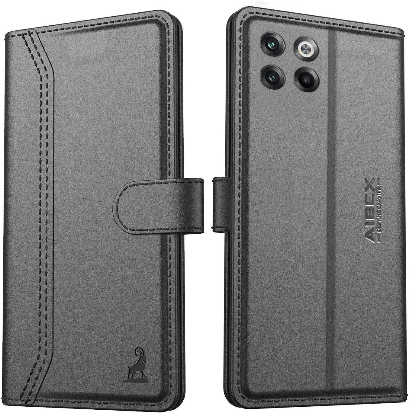 OnePlus 10T 5G Aibex PU Leather Flip Cover Foldable Stand & Pocket Magnetic Closure - Aibex