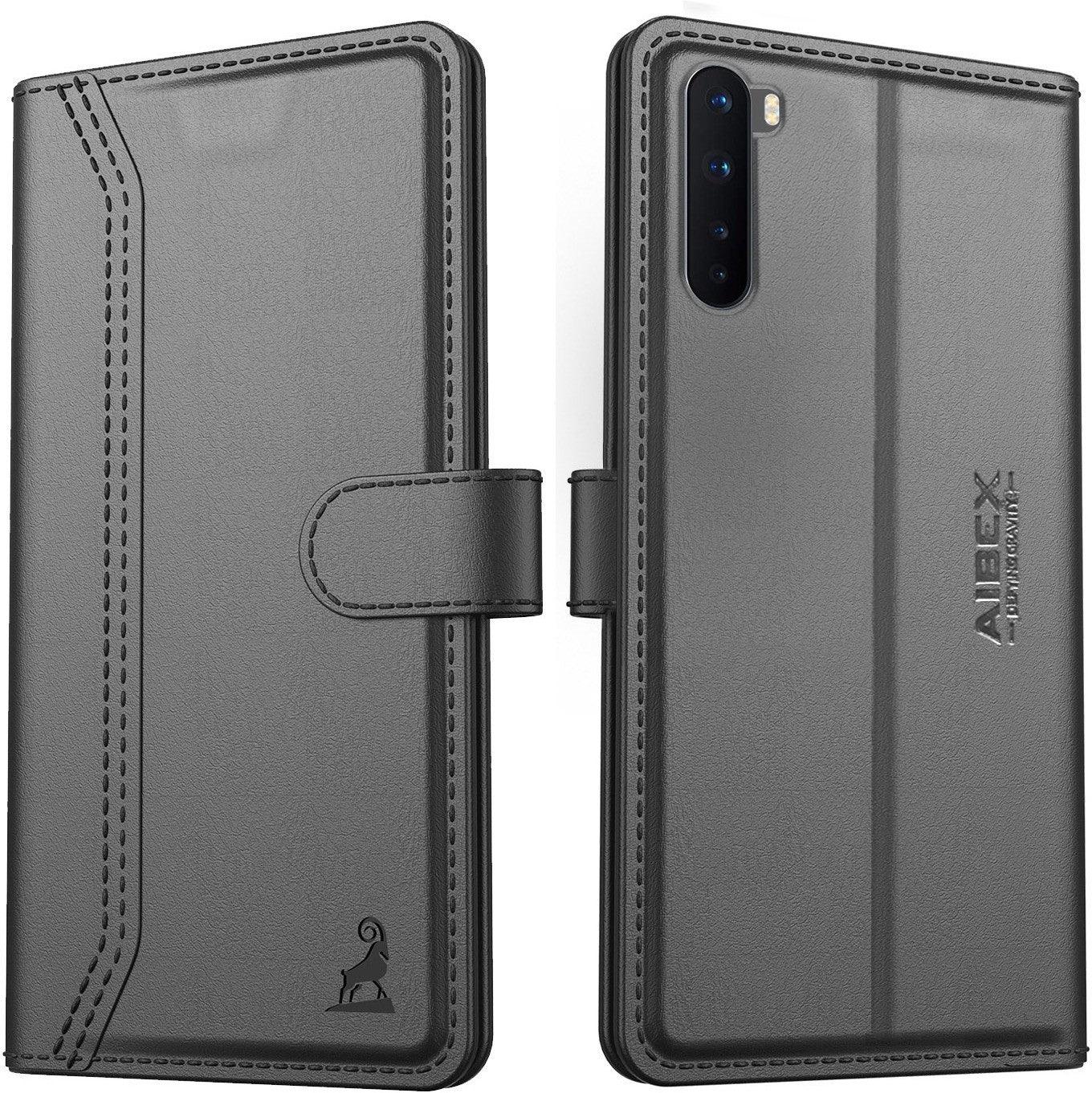 OnePlus Nord Aibex PU Leather Flip Cover Foldable Stand & Pocket Magnetic Closure - Aibex