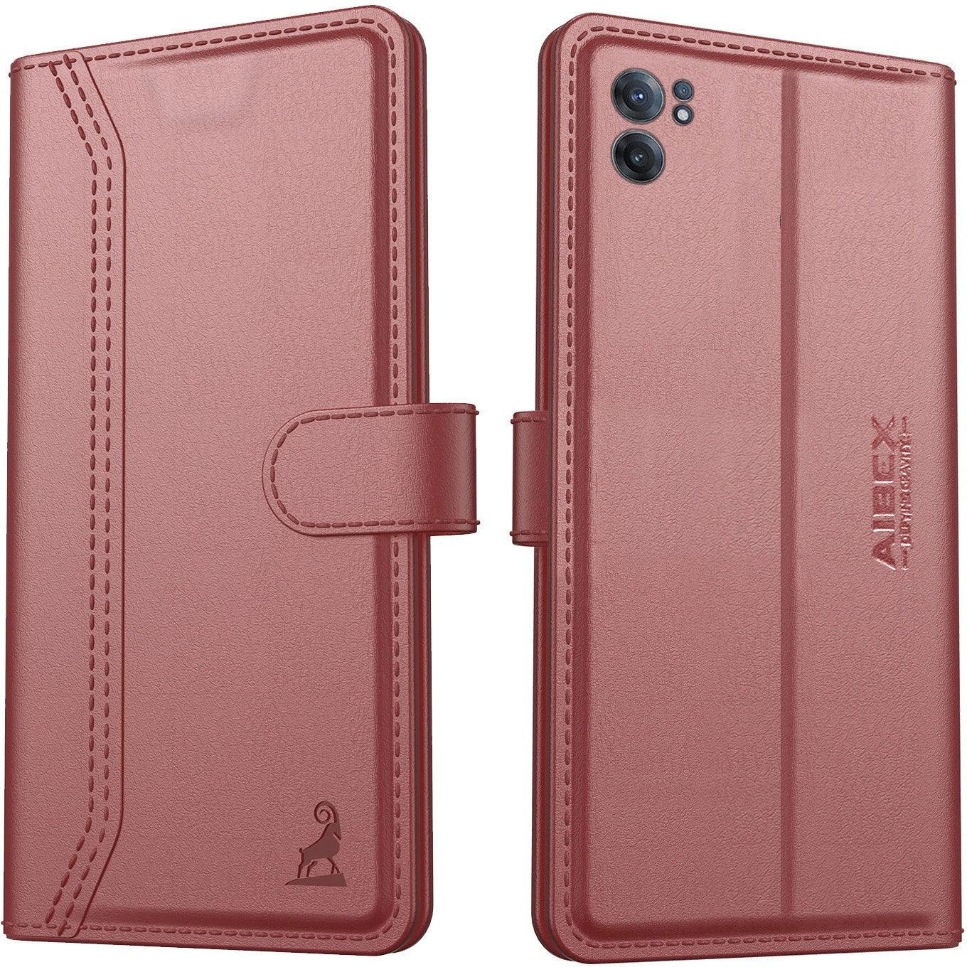 OnePlus Nord CE 2 5G Aibex PU Leather Flip Cover Foldable Stand & Pocket Magnetic Closure - Aibex