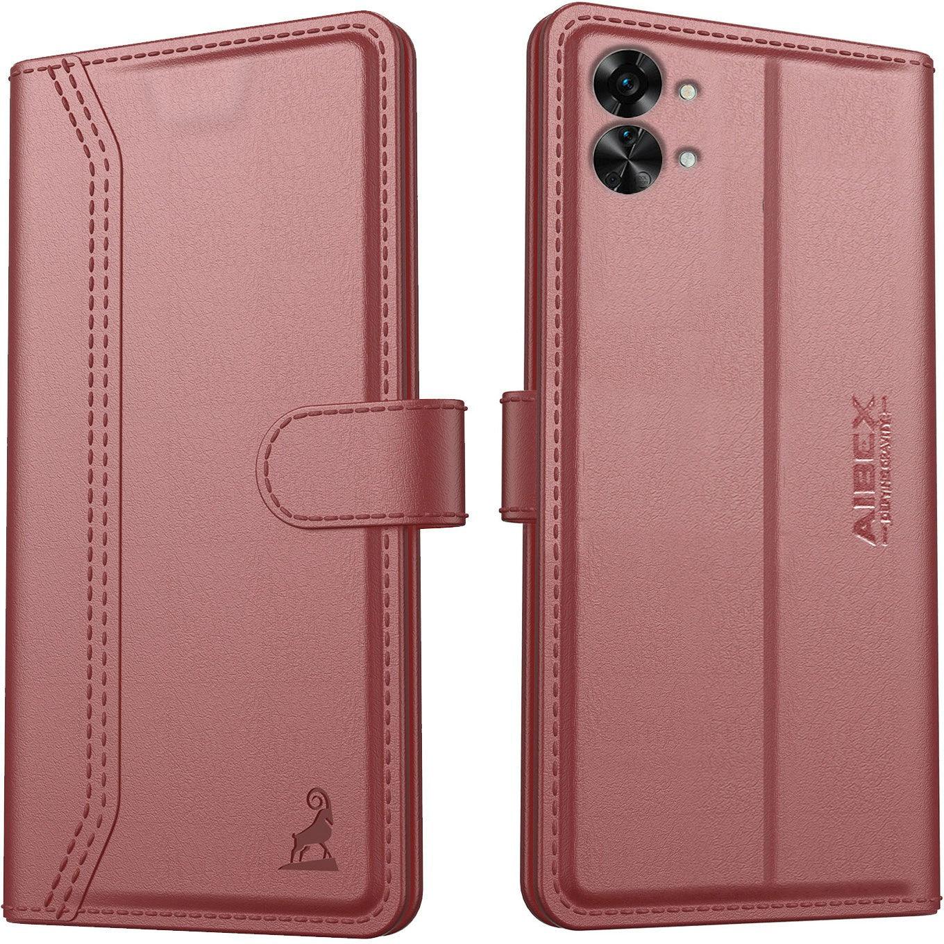 OnePlus Nord 2T 5G Aibex PU Leather Flip Cover Foldable Stand & Pocket Magnetic Closure - Aibex