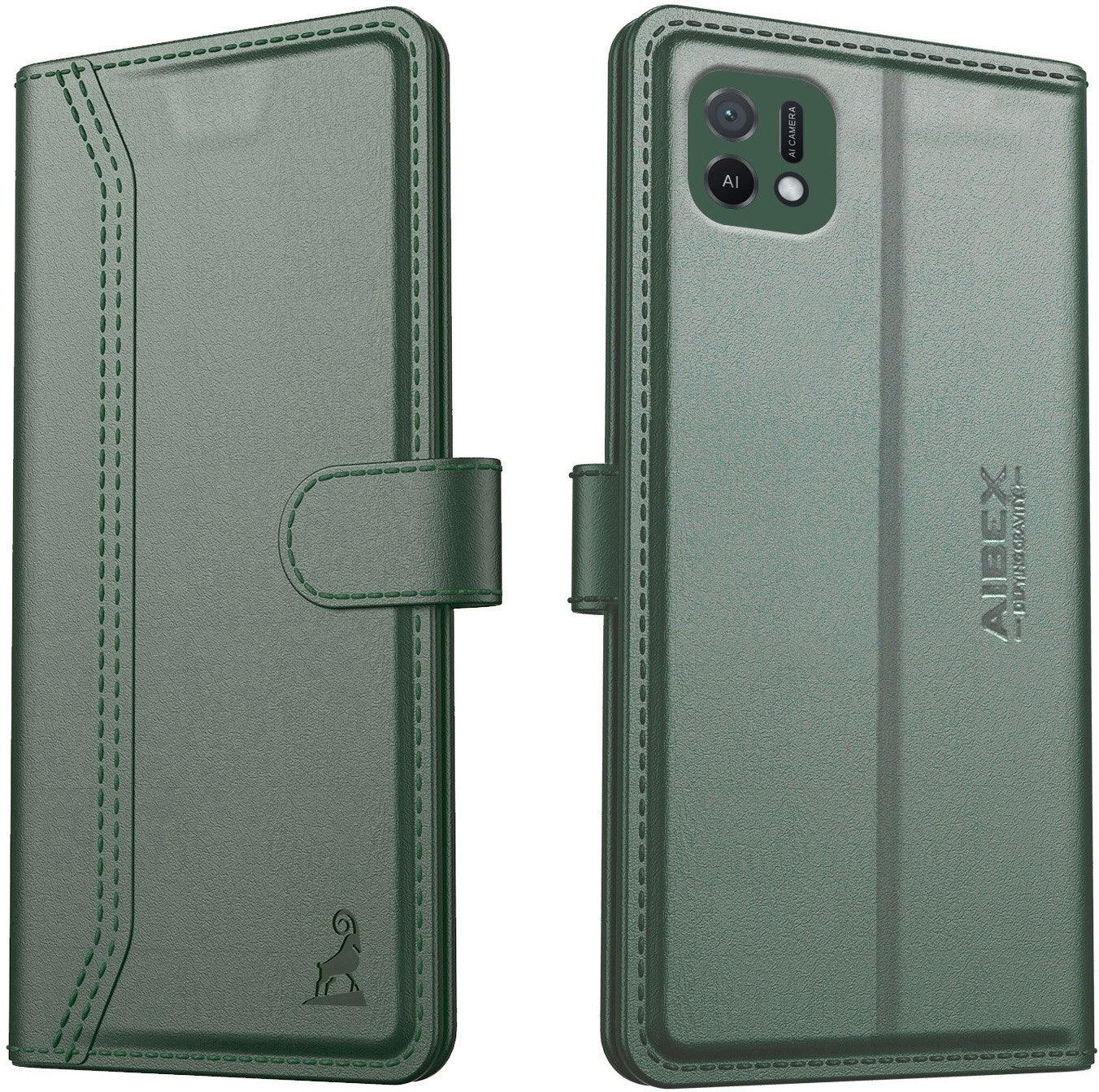 Oppo A16e / Oppo A16K Aibex PU Leather Flip Cover Foldable Stand & Pocket Magnetic Closure - Aibex