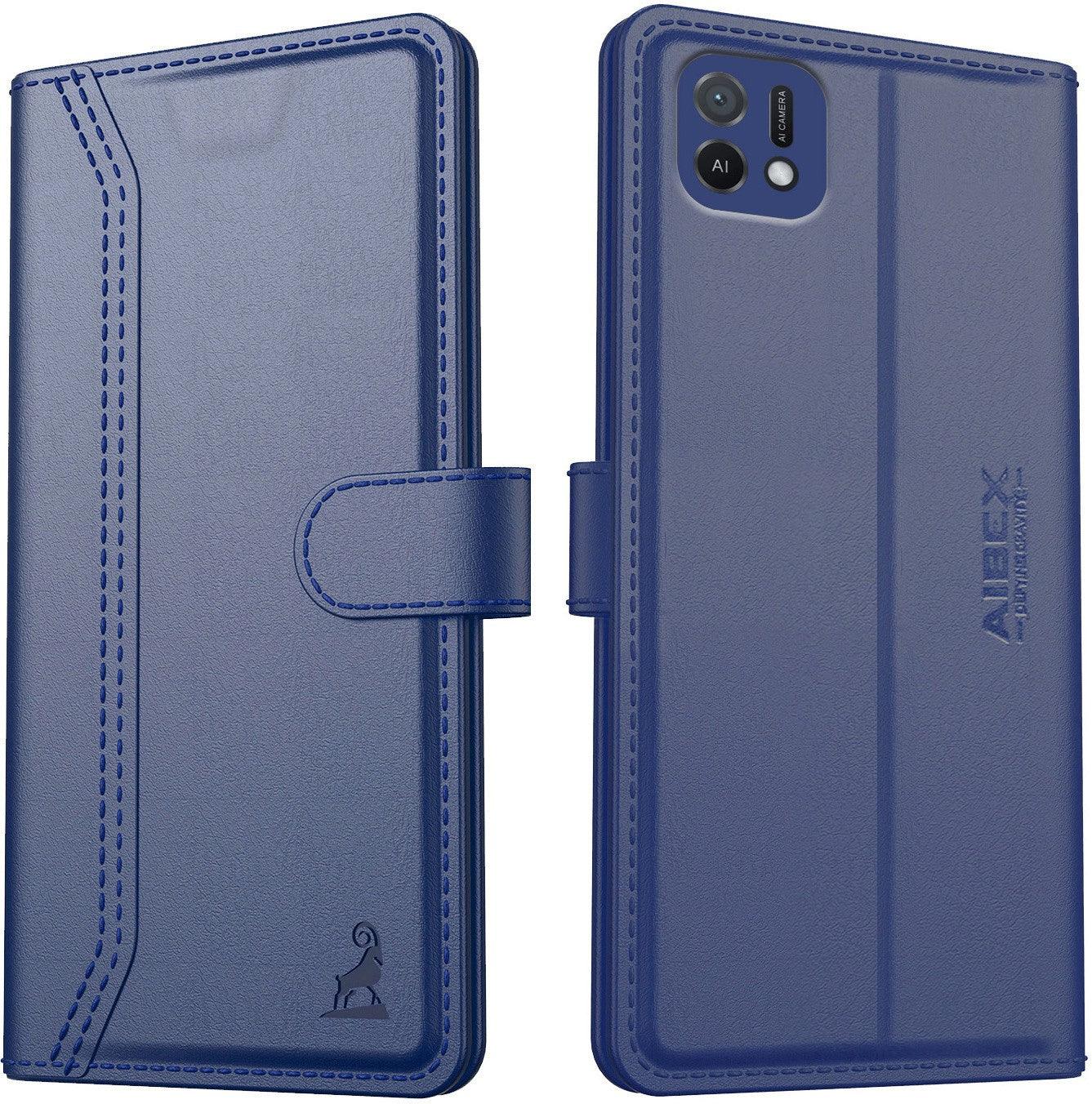Oppo A16e / Oppo A16K Aibex PU Leather Flip Cover Foldable Stand & Pocket Magnetic Closure - Aibex