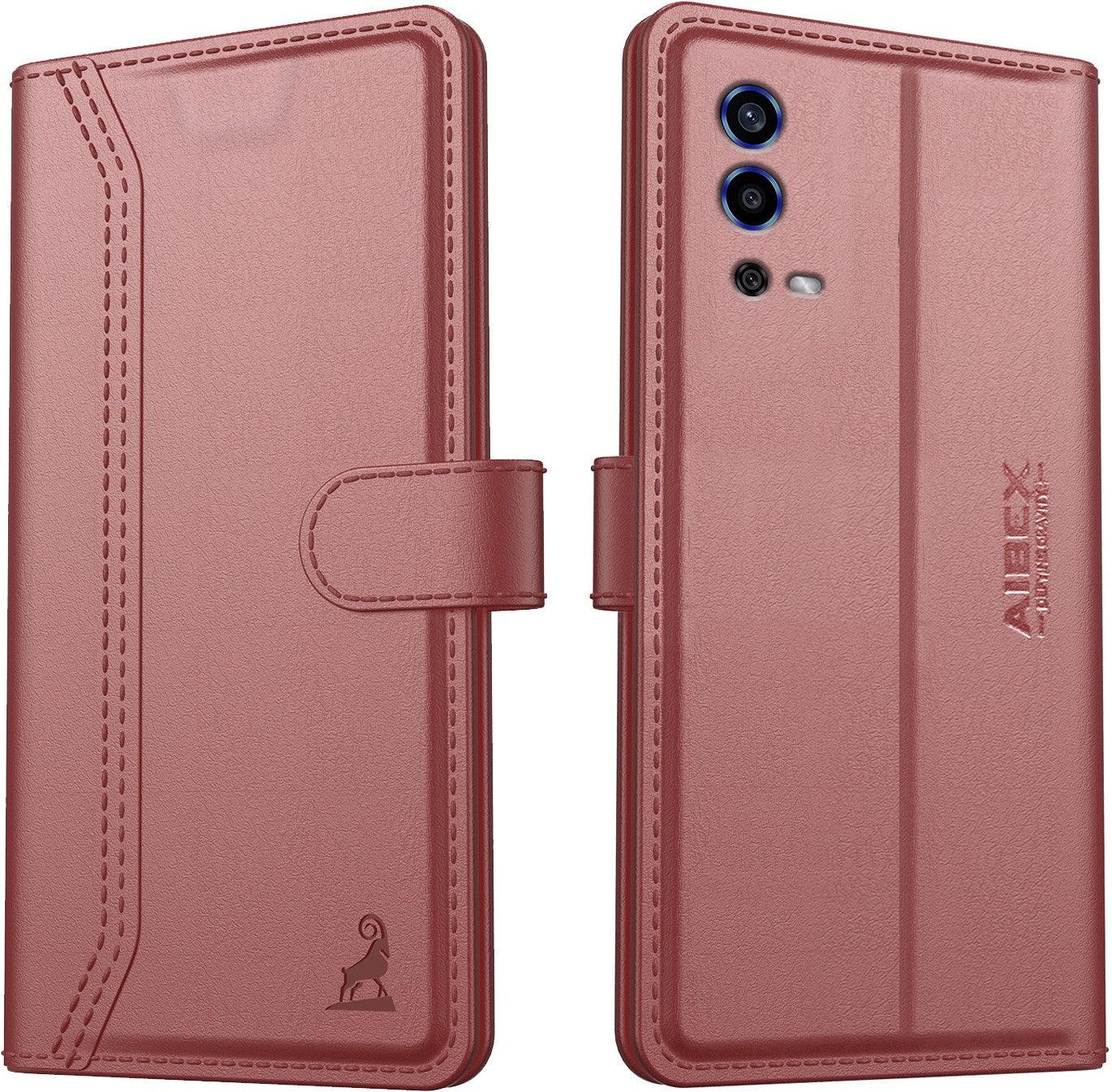 Oppo A55 Aibex PU Leather Flip Cover Foldable Stand & Pocket Magnetic Closure - Aibex