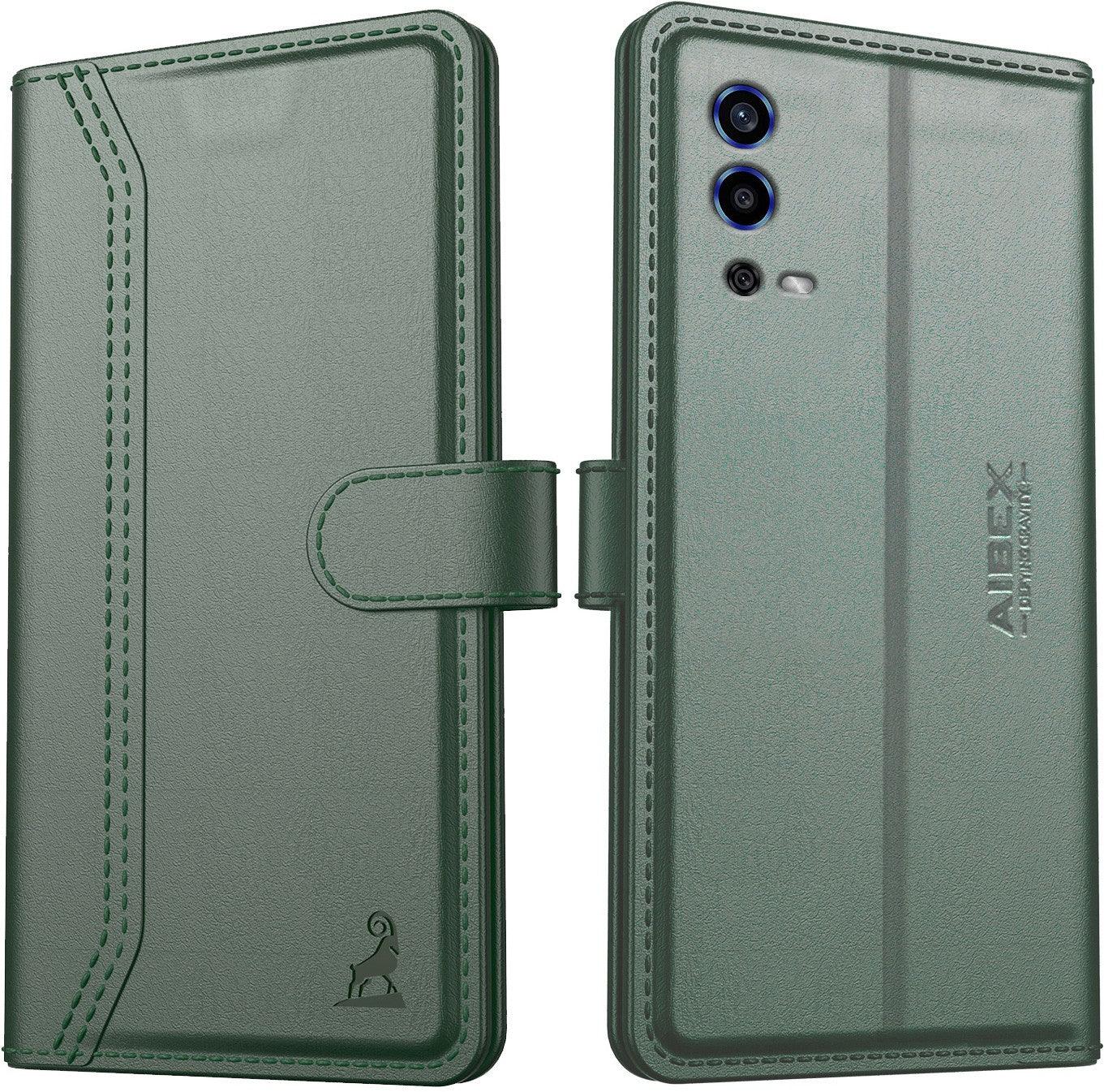 Oppo A55 Aibex PU Leather Flip Cover Foldable Stand & Pocket Magnetic Closure - Aibex
