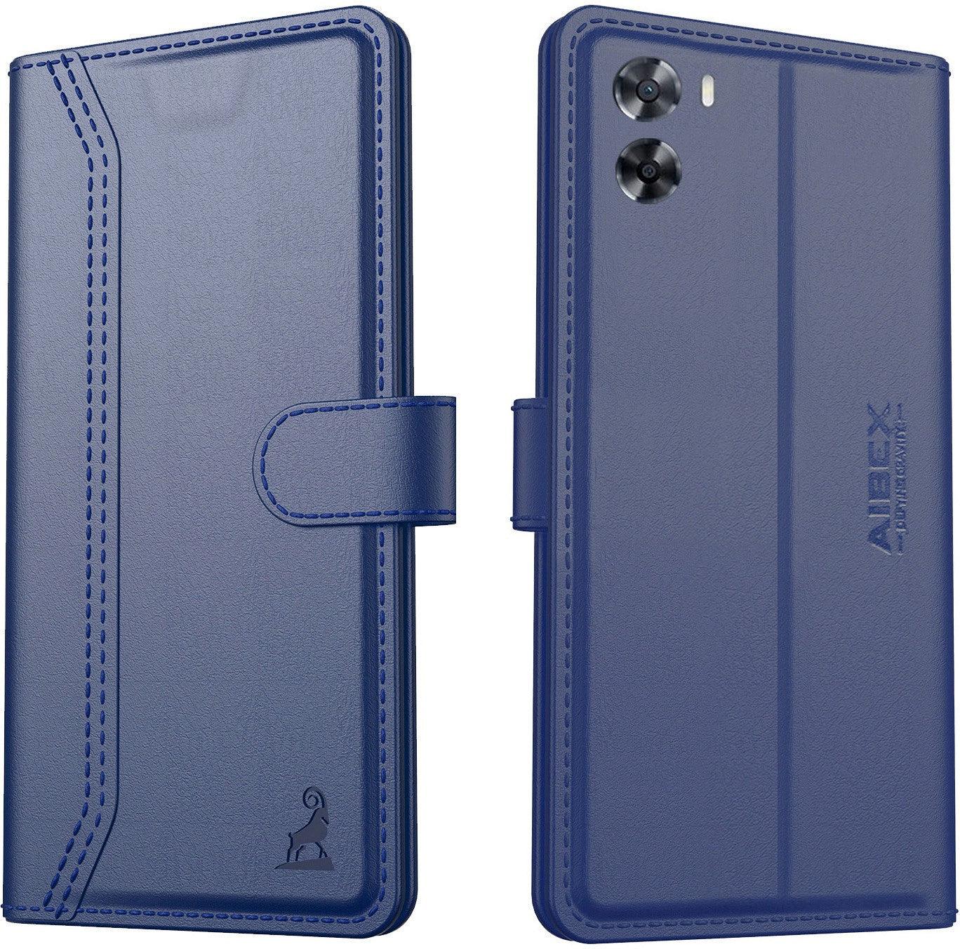 Oppo A57 4G (2022) /Oppo A77S / A77 Aibex PU Leather Flip Cover Foldable Stand & Pocket Magnetic Closure - Aibex