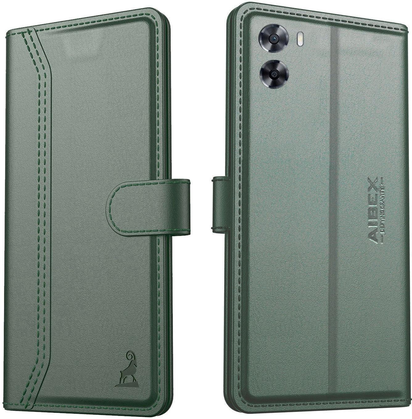 Oppo A57 4G (2022) /Oppo A77S / A77 Aibex PU Leather Flip Cover Foldable Stand & Pocket Magnetic Closure - Aibex