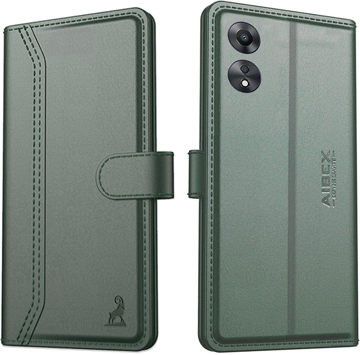 Oppo A78 5G Aibex PU Leather Flip Cover Foldable Stand & Pocket Magnetic Closure - Aibex