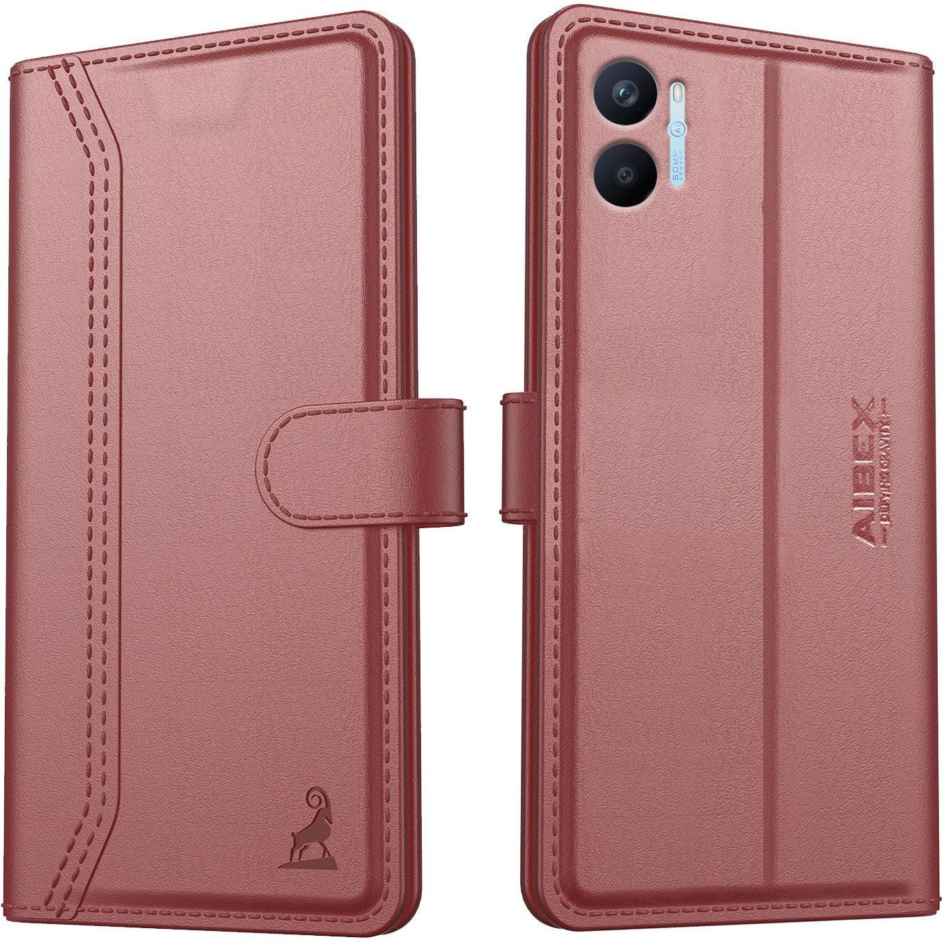 Oppo A96 Aibex PU Leather Flip Cover Foldable Stand & Pocket Magnetic Closure - Aibex