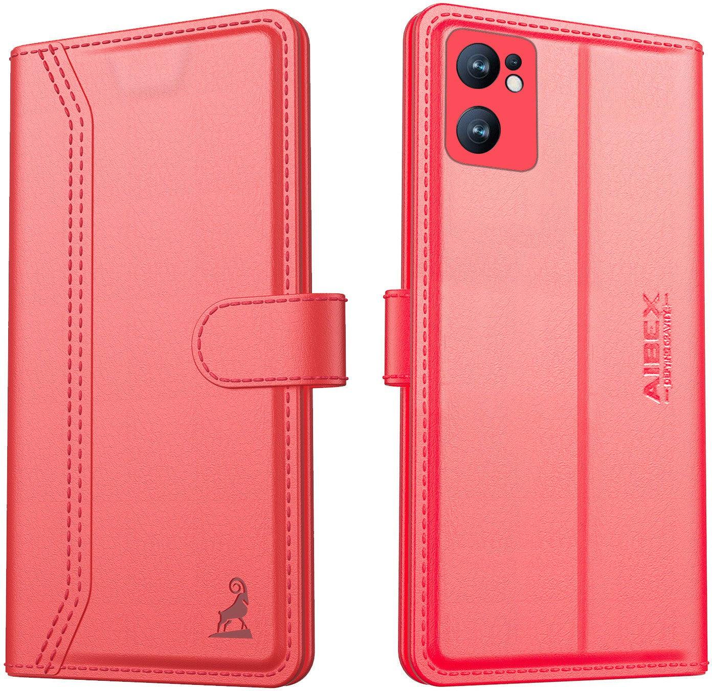 Oppo Reno 7 5G Aibex PU Leather Flip Cover Foldable Stand & Pocket Magnetic Closure - Aibex