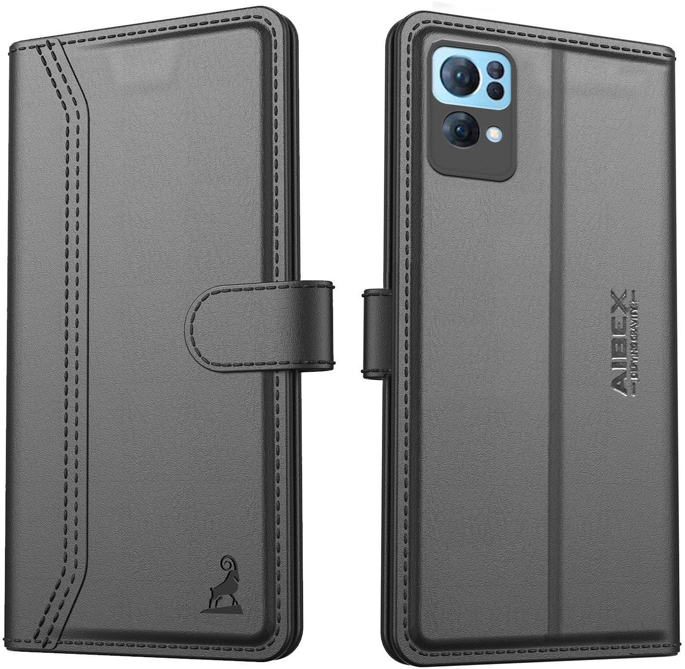 Oppo Reno 7 Pro 5G Aibex PU Leather Flip Cover Foldable Stand & Pocket Magnetic Closure - Aibex