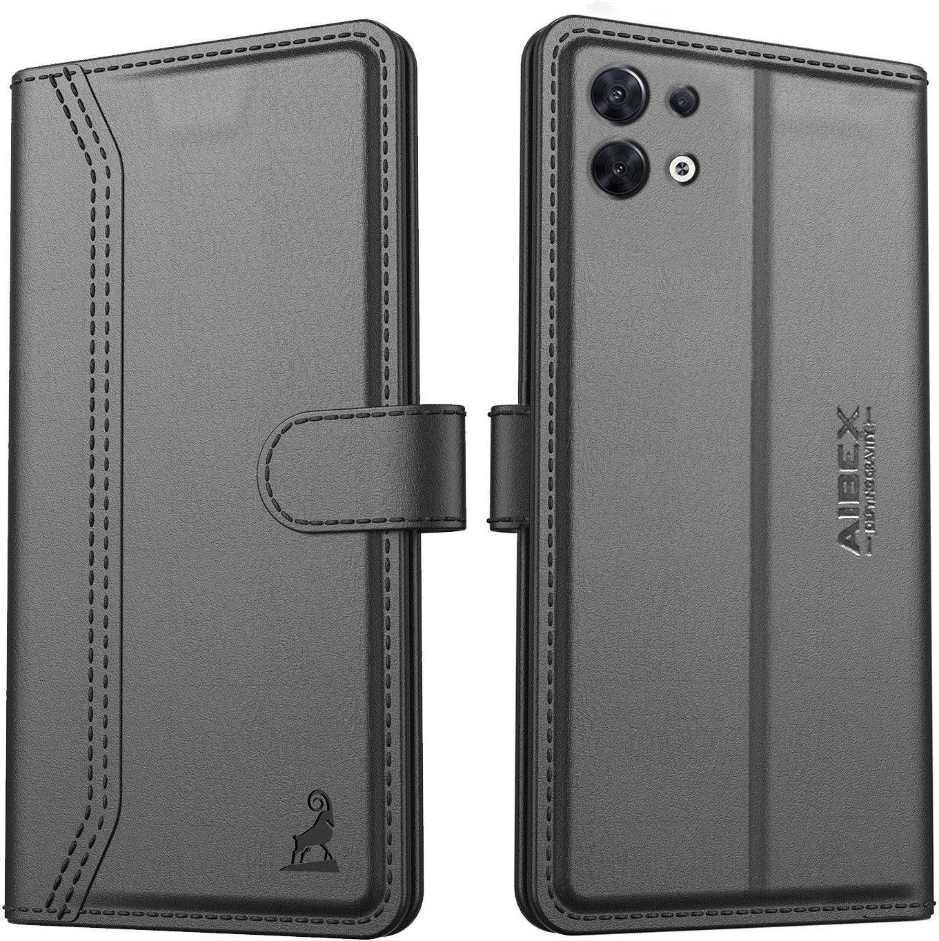 Oppo Reno 8 Pro 5G Aibex PU Leather Flip Cover Foldable Stand & Pocket Magnetic Closure - Aibex