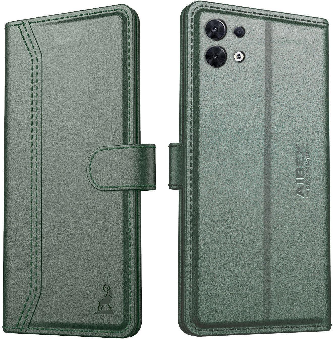 Oppo Reno 8 Pro 5G Aibex PU Leather Flip Cover Foldable Stand & Pocket Magnetic Closure - Aibex