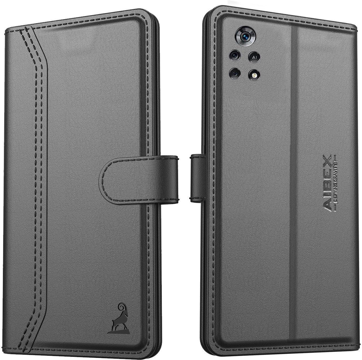Xiaomi Poco X4 Pro 5G Aibex PU Leather Flip Cover Foldable Stand & Pocket Magnetic Closure - Aibex