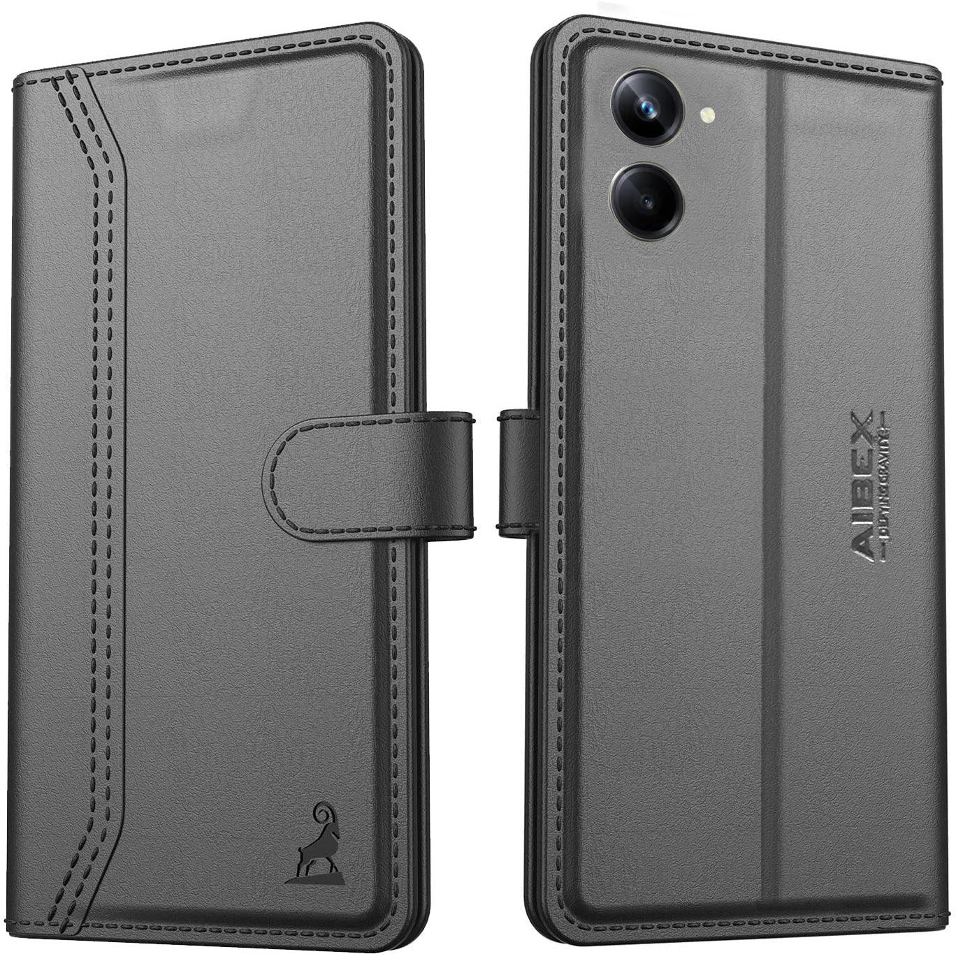 Realme 10 Pro 5G Aibex PU Leather Flip Cover Foldable Stand & Pocket Magnetic Closure - Aibex