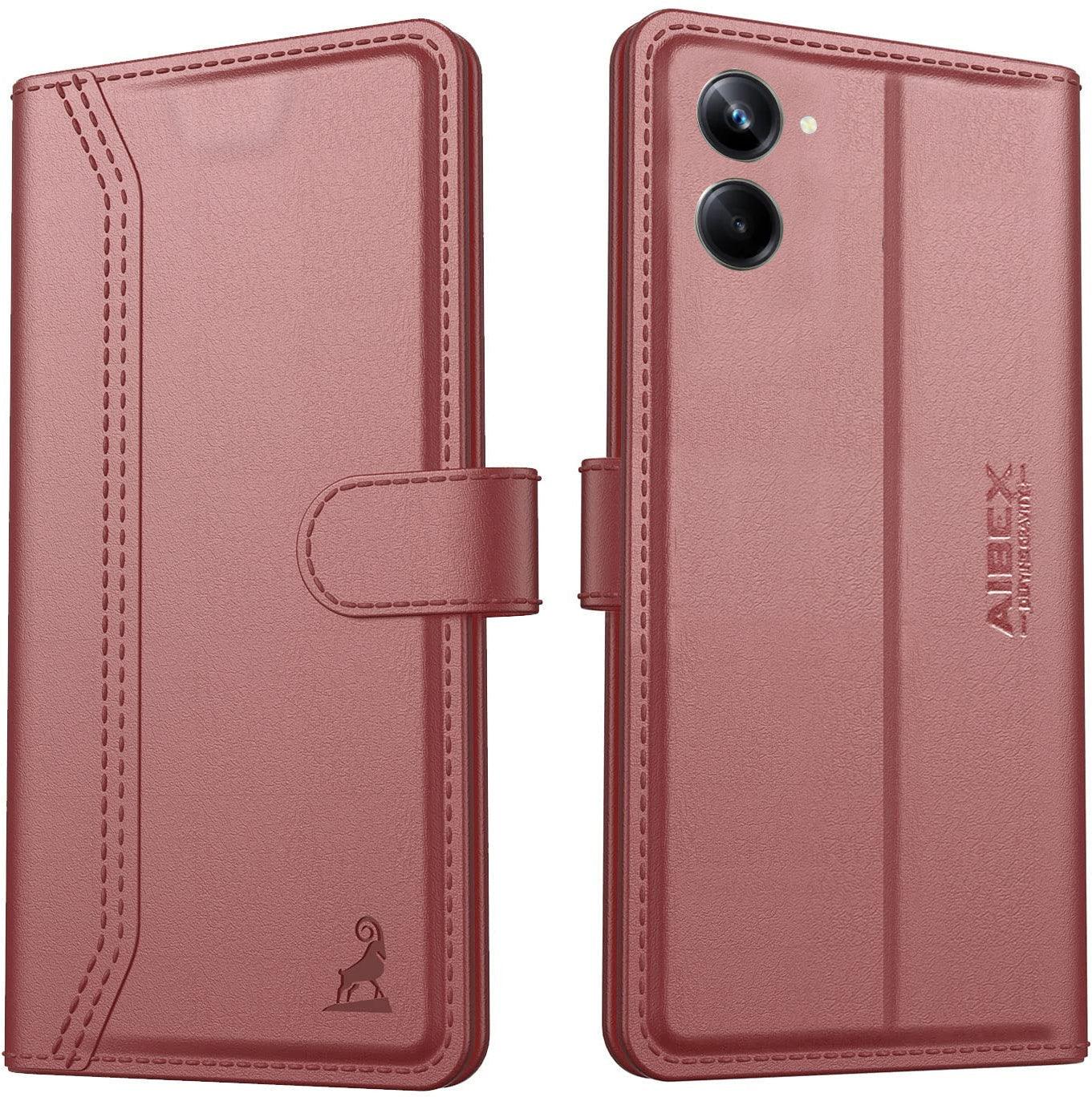 Realme 10 Pro 5G Aibex PU Leather Flip Cover Foldable Stand & Pocket Magnetic Closure - Aibex