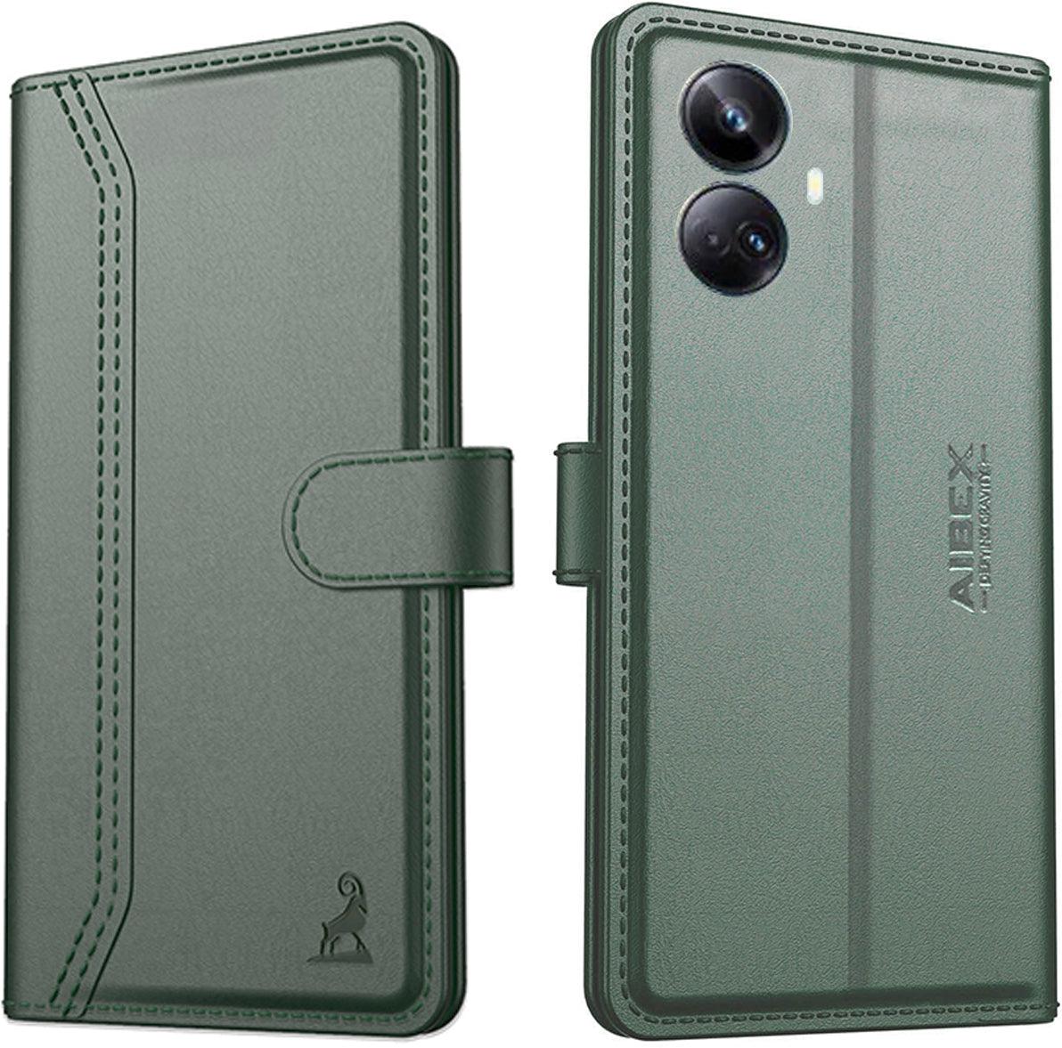 Realme 10 Pro Plus 5G Aibex PU Leather Flip Cover Foldable Stand & Pocket Magnetic Closure - Aibex
