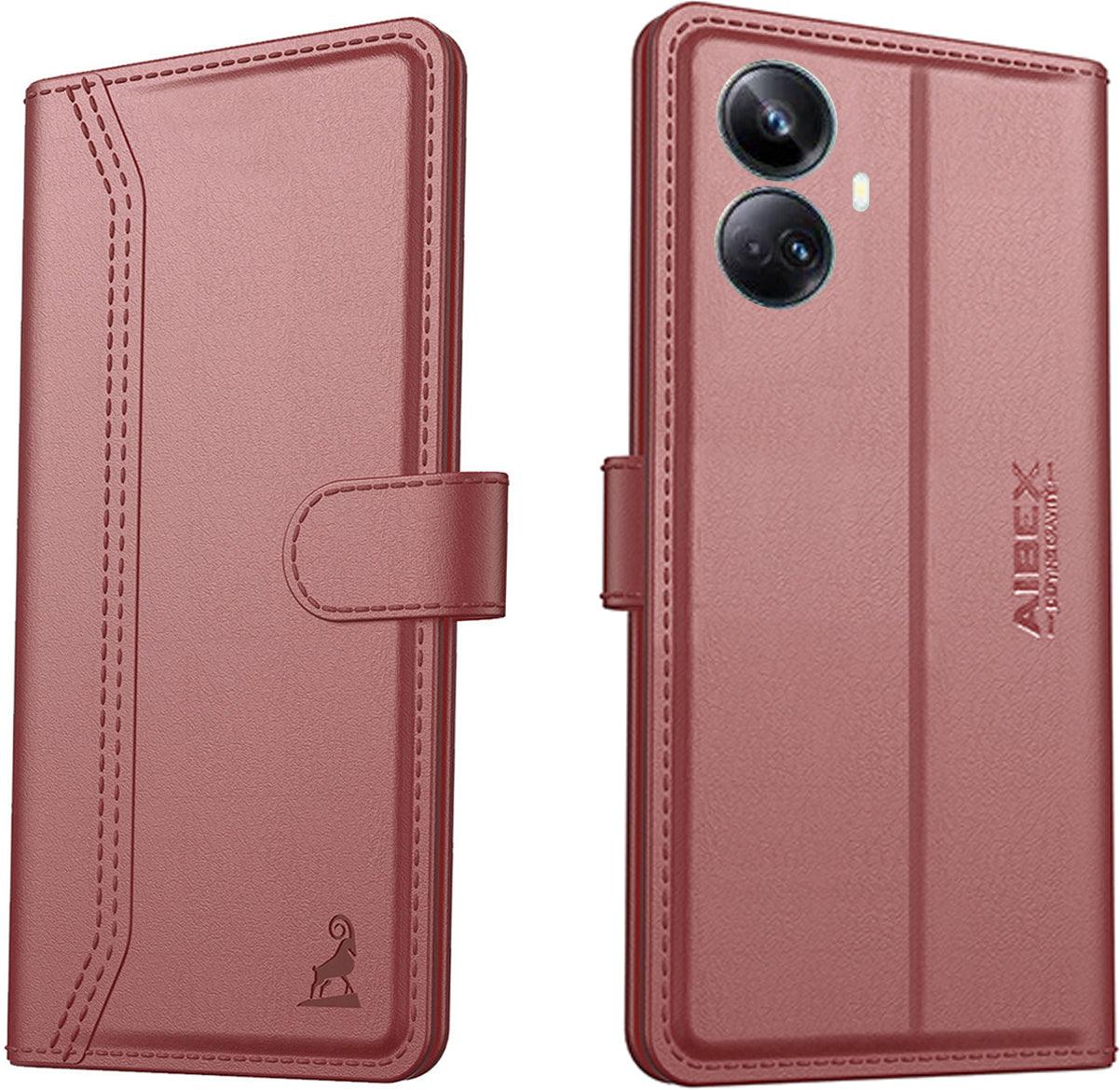 Realme 10 Pro Plus 5G Aibex PU Leather Flip Cover Foldable Stand & Pocket Magnetic Closure - Aibex